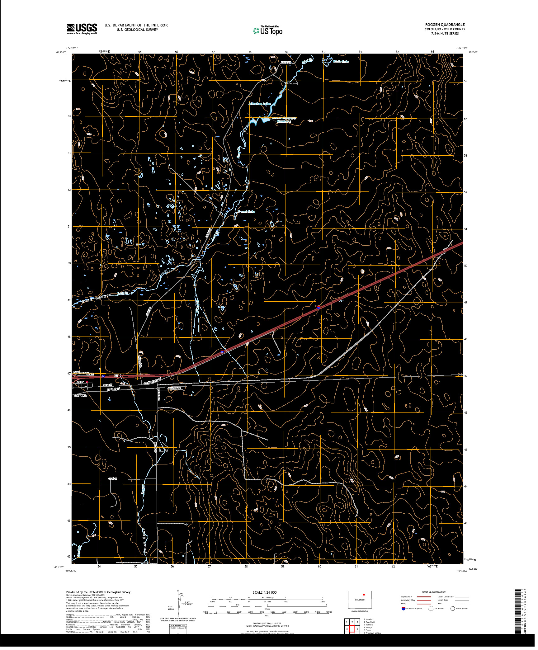 US TOPO 7.5-MINUTE MAP FOR ROGGEN, CO