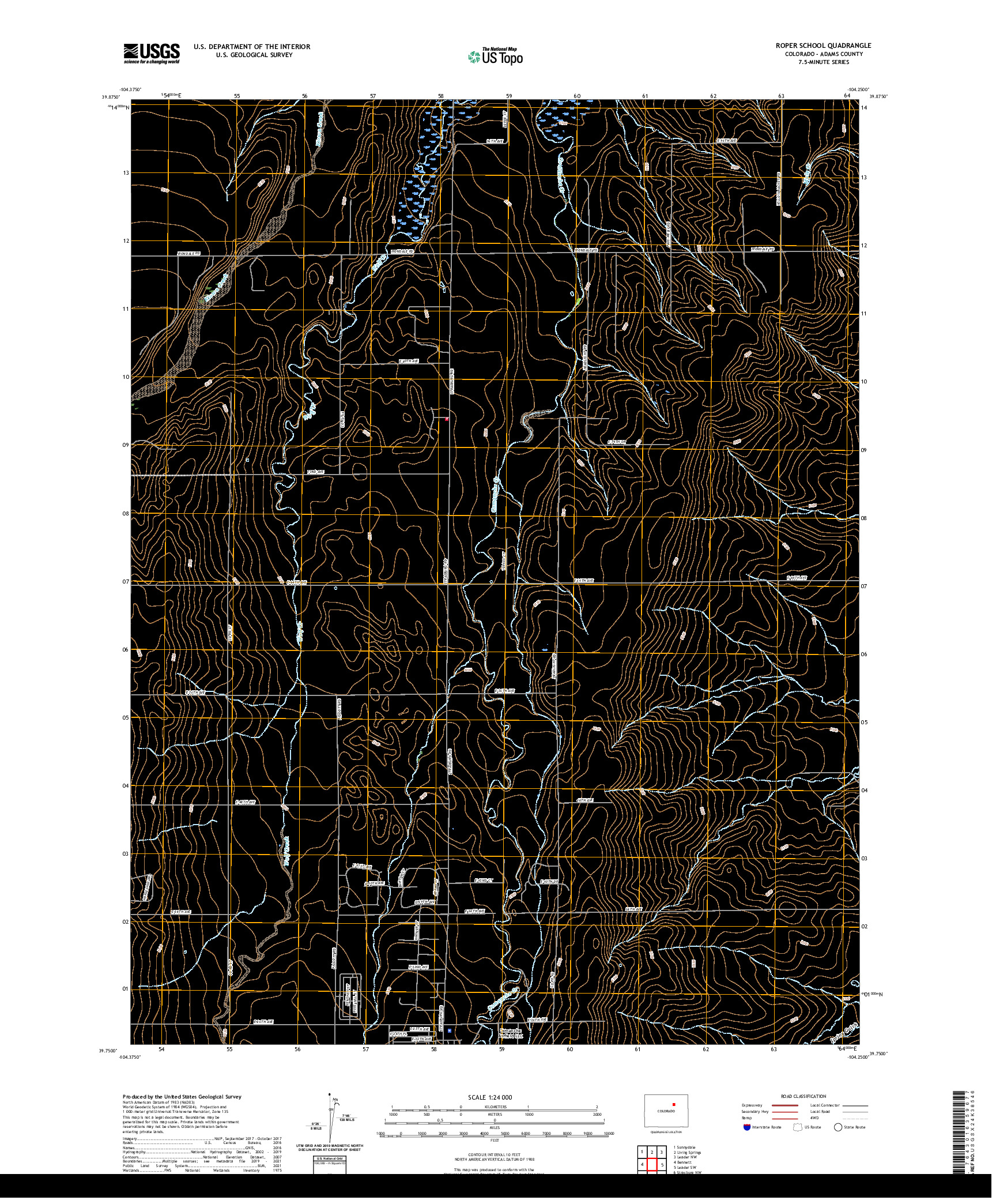 US TOPO 7.5-MINUTE MAP FOR ROPER SCHOOL, CO