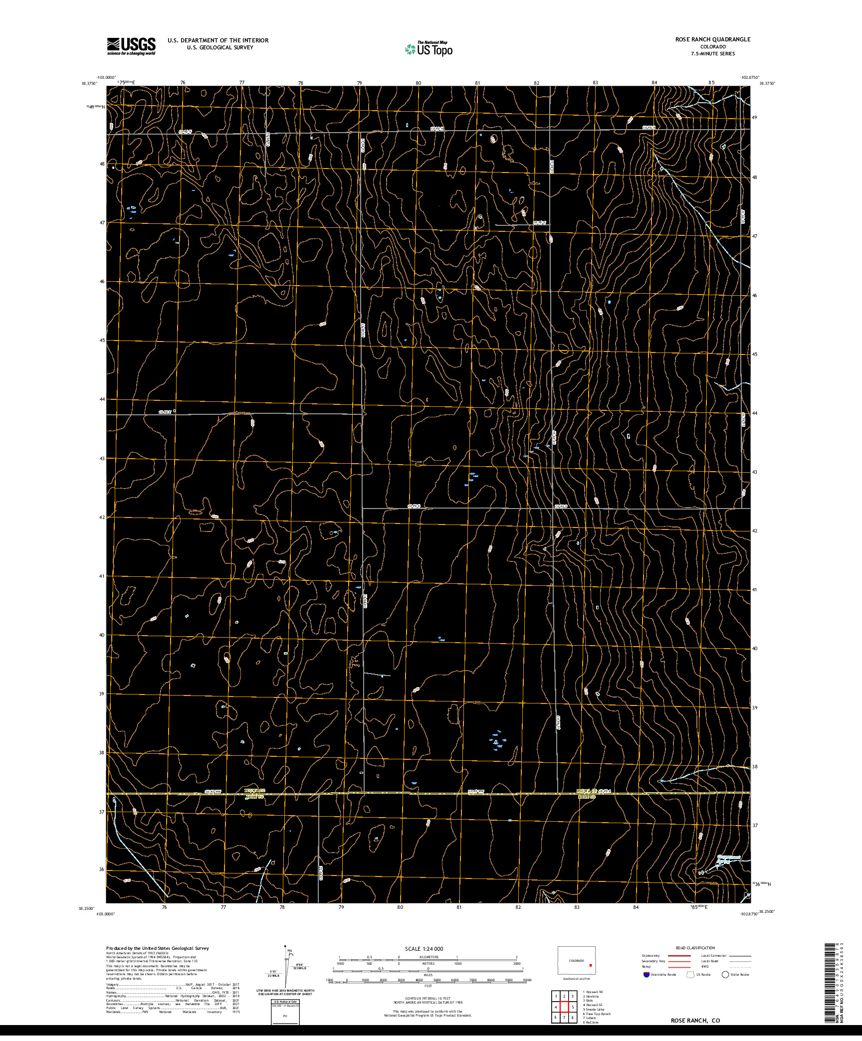 US TOPO 7.5-MINUTE MAP FOR ROSE RANCH, CO