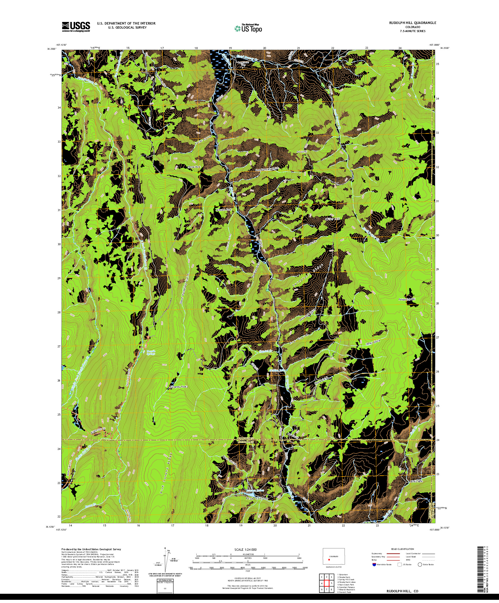 US TOPO 7.5-MINUTE MAP FOR RUDOLPH HILL, CO