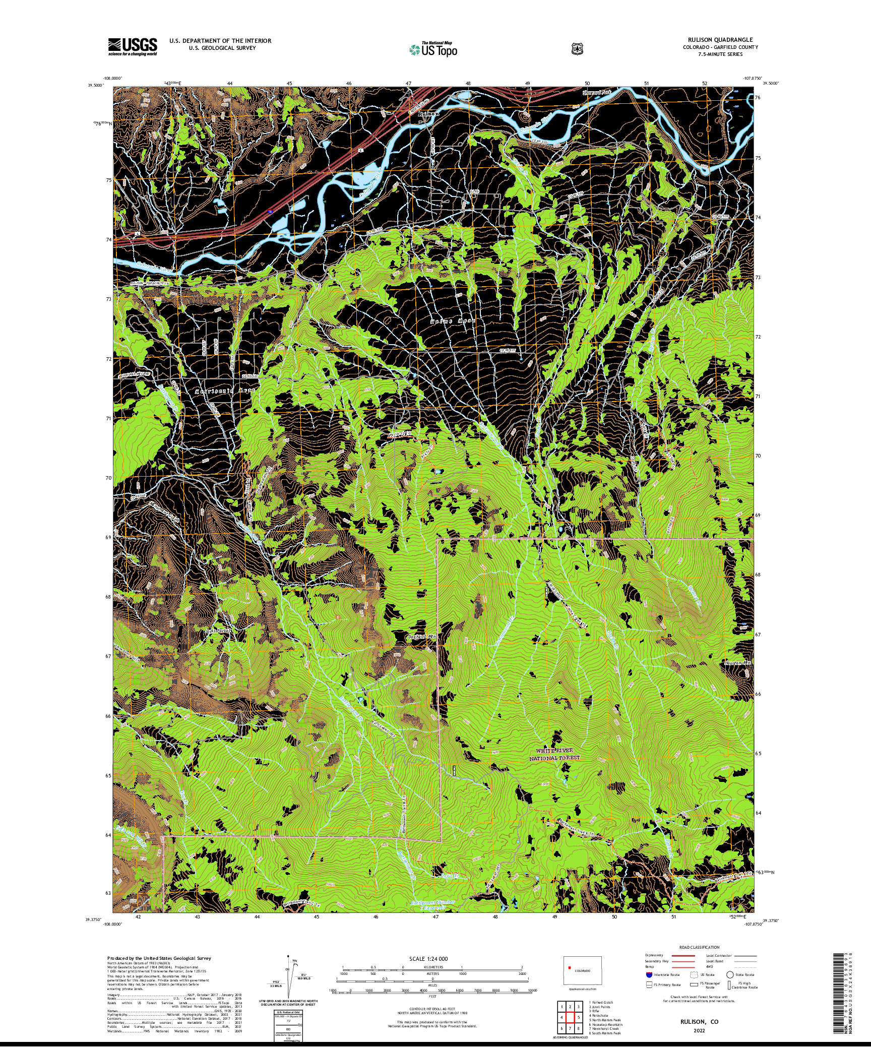 US TOPO 7.5-MINUTE MAP FOR RULISON, CO