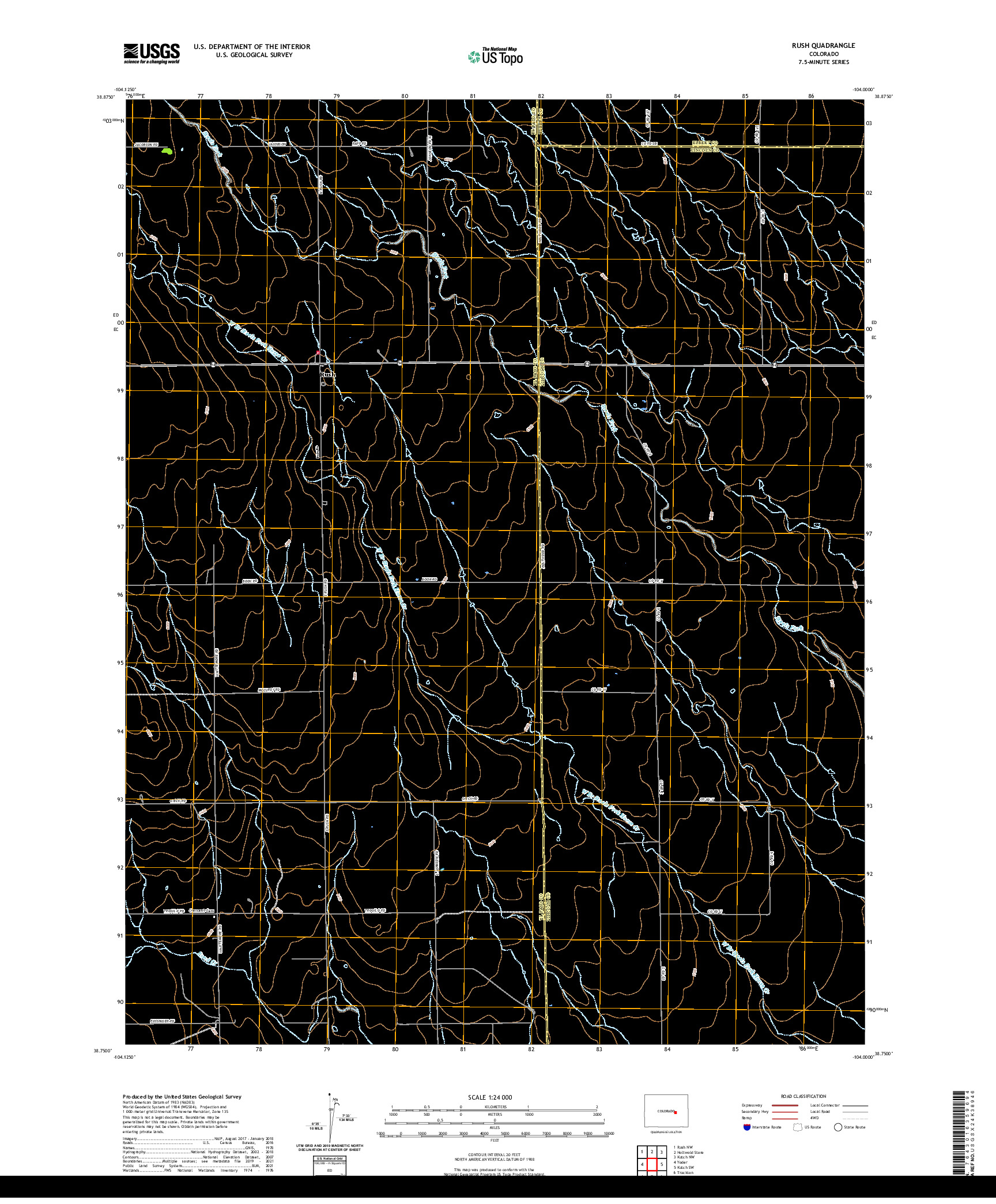 US TOPO 7.5-MINUTE MAP FOR RUSH, CO