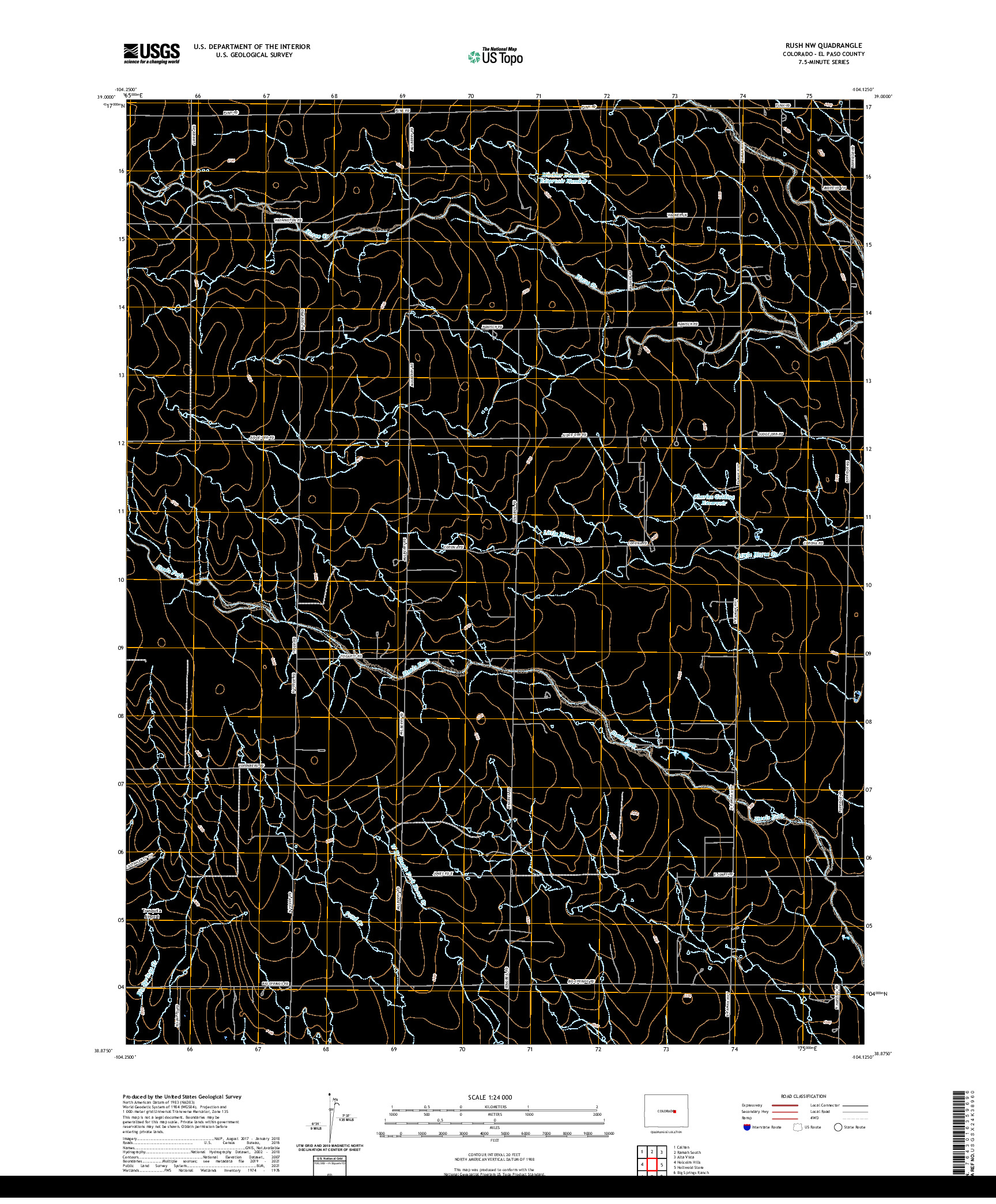 US TOPO 7.5-MINUTE MAP FOR RUSH NW, CO