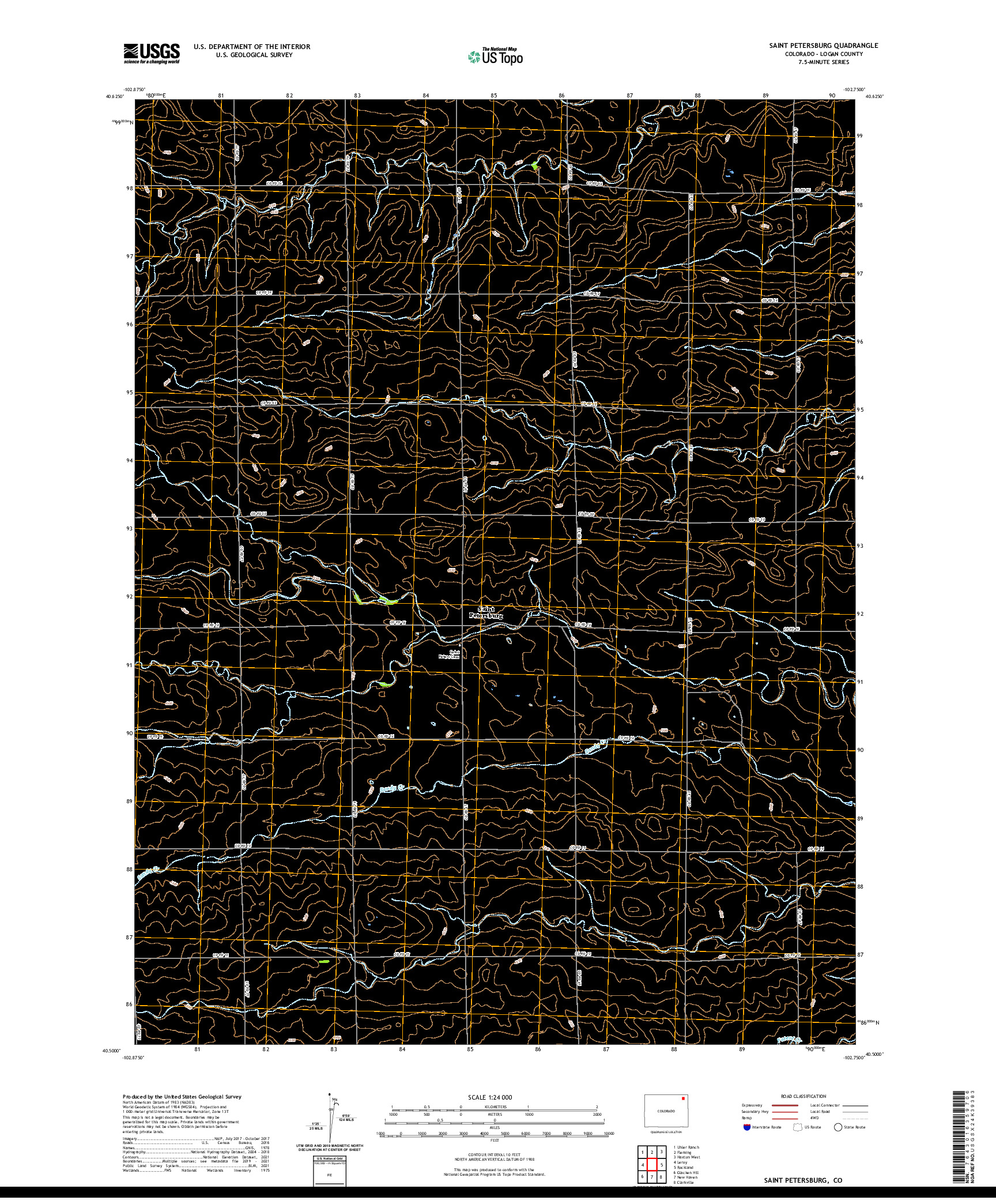 US TOPO 7.5-MINUTE MAP FOR SAINT PETERSBURG, CO