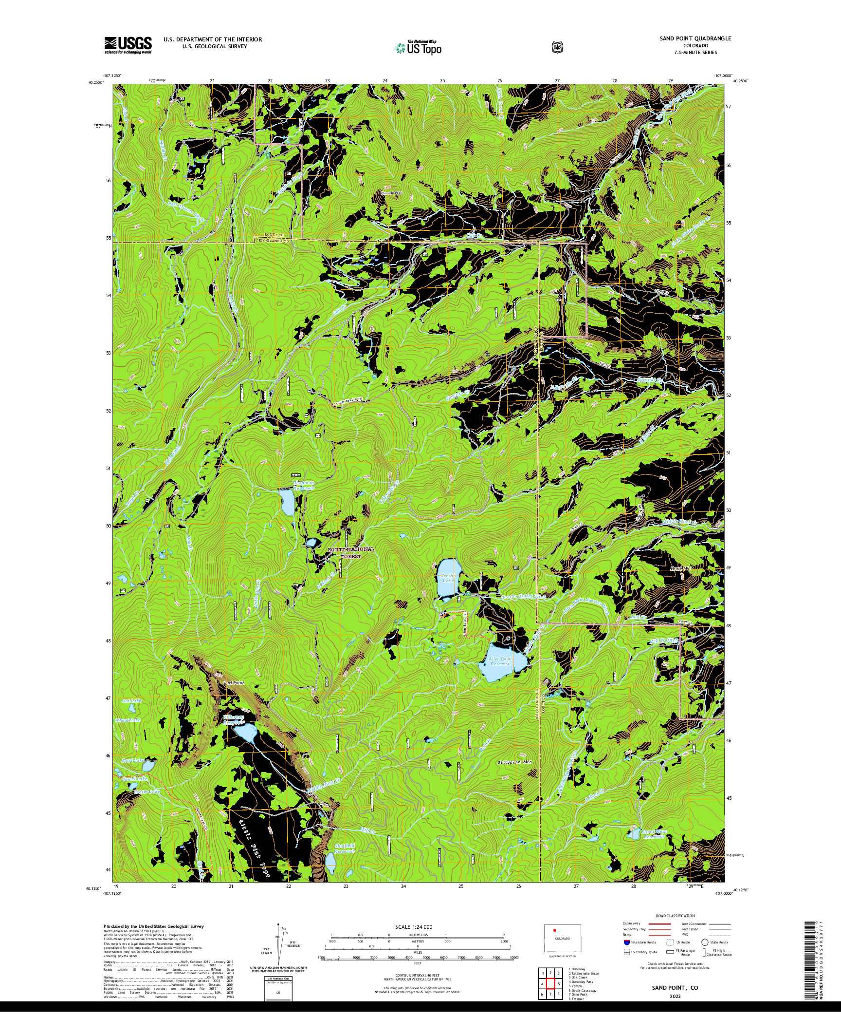 US TOPO 7.5-MINUTE MAP FOR SAND POINT, CO