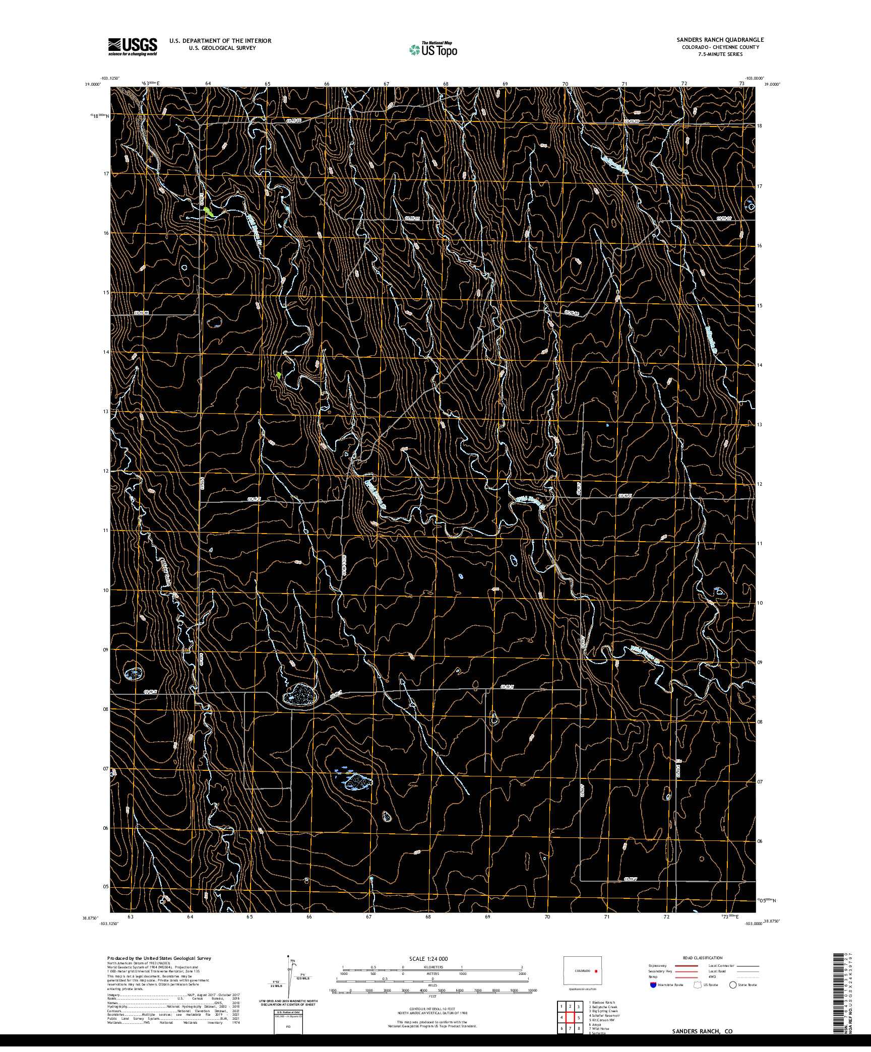 US TOPO 7.5-MINUTE MAP FOR SANDERS RANCH, CO