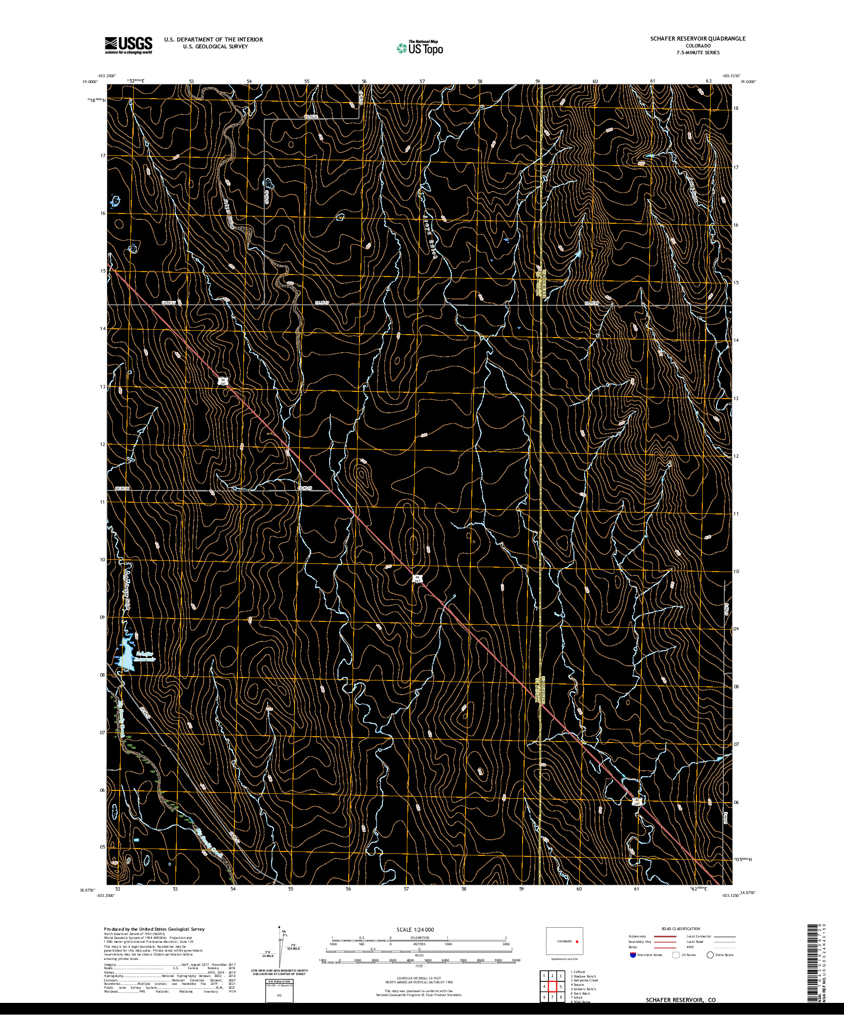 US TOPO 7.5-MINUTE MAP FOR SCHAFER RESERVOIR, CO