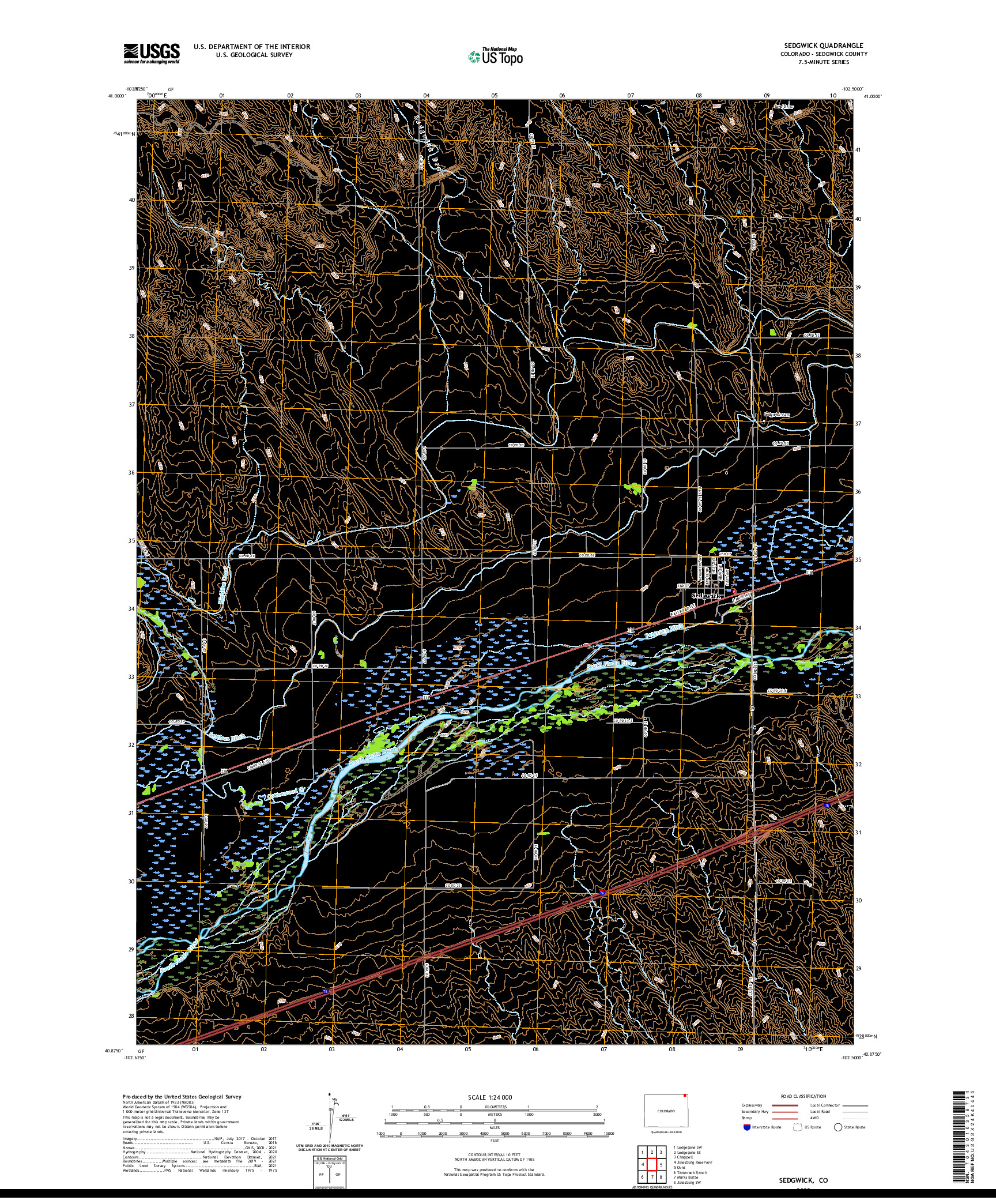 US TOPO 7.5-MINUTE MAP FOR SEDGWICK, CO