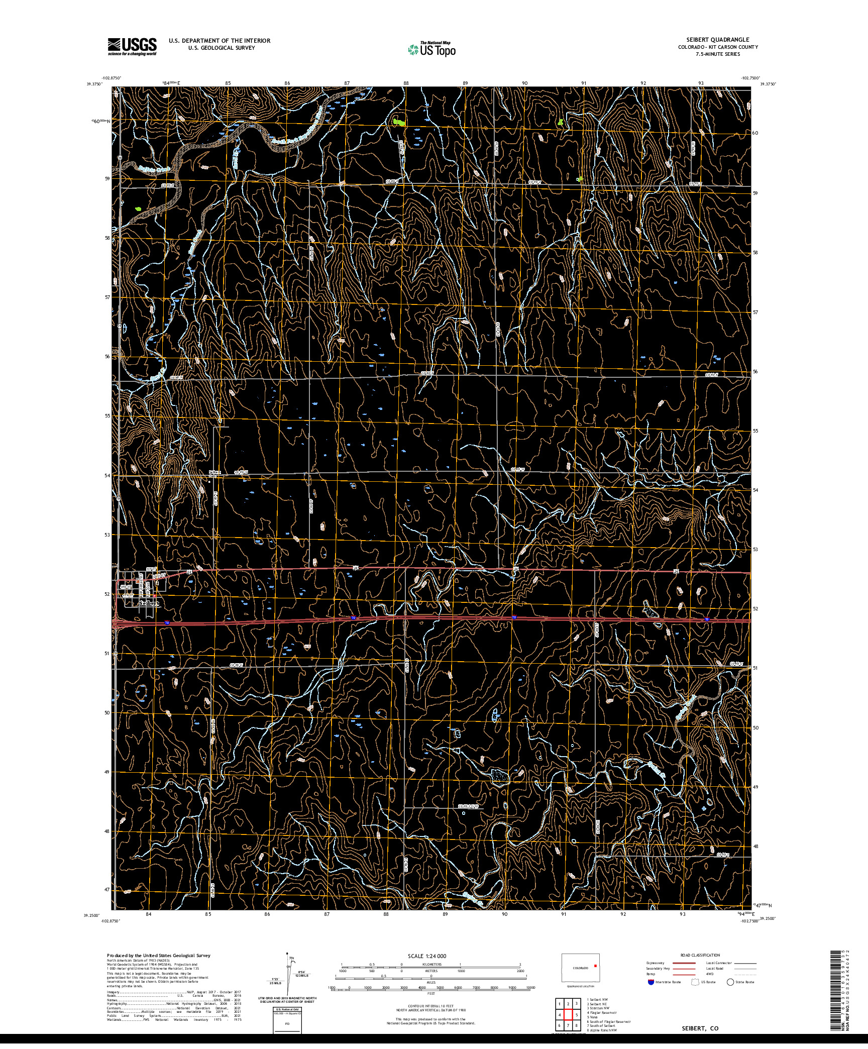 US TOPO 7.5-MINUTE MAP FOR SEIBERT, CO