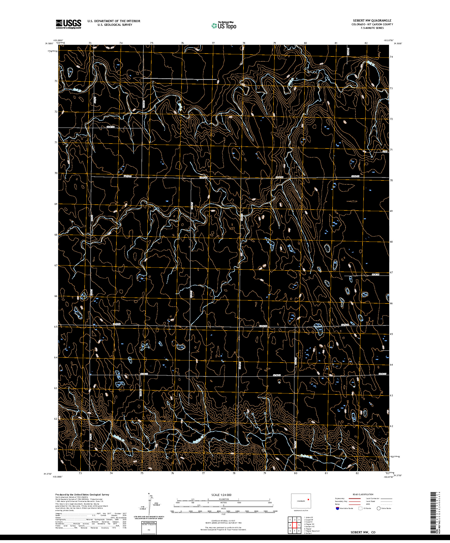 US TOPO 7.5-MINUTE MAP FOR SEIBERT NW, CO