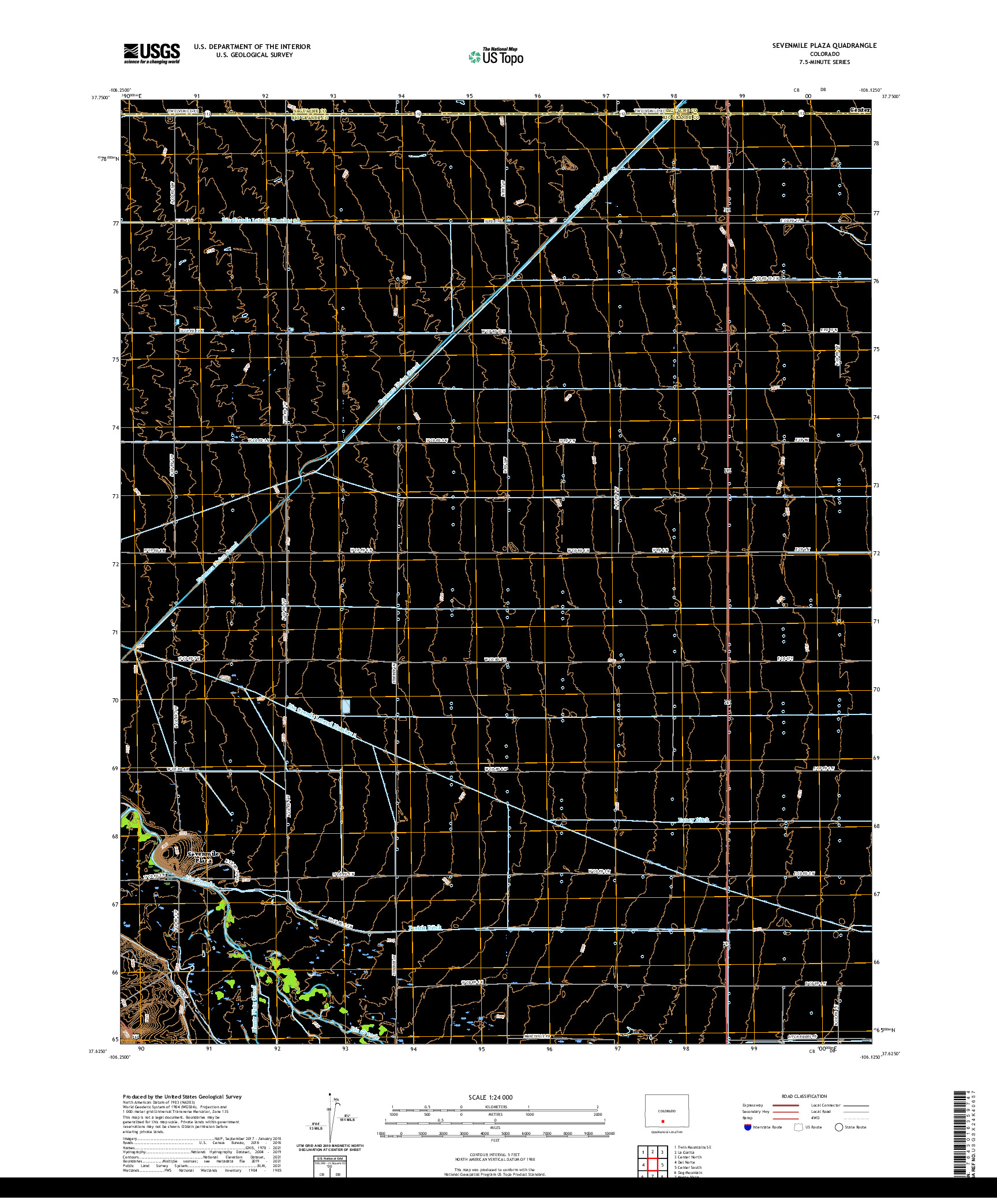 US TOPO 7.5-MINUTE MAP FOR SEVENMILE PLAZA, CO