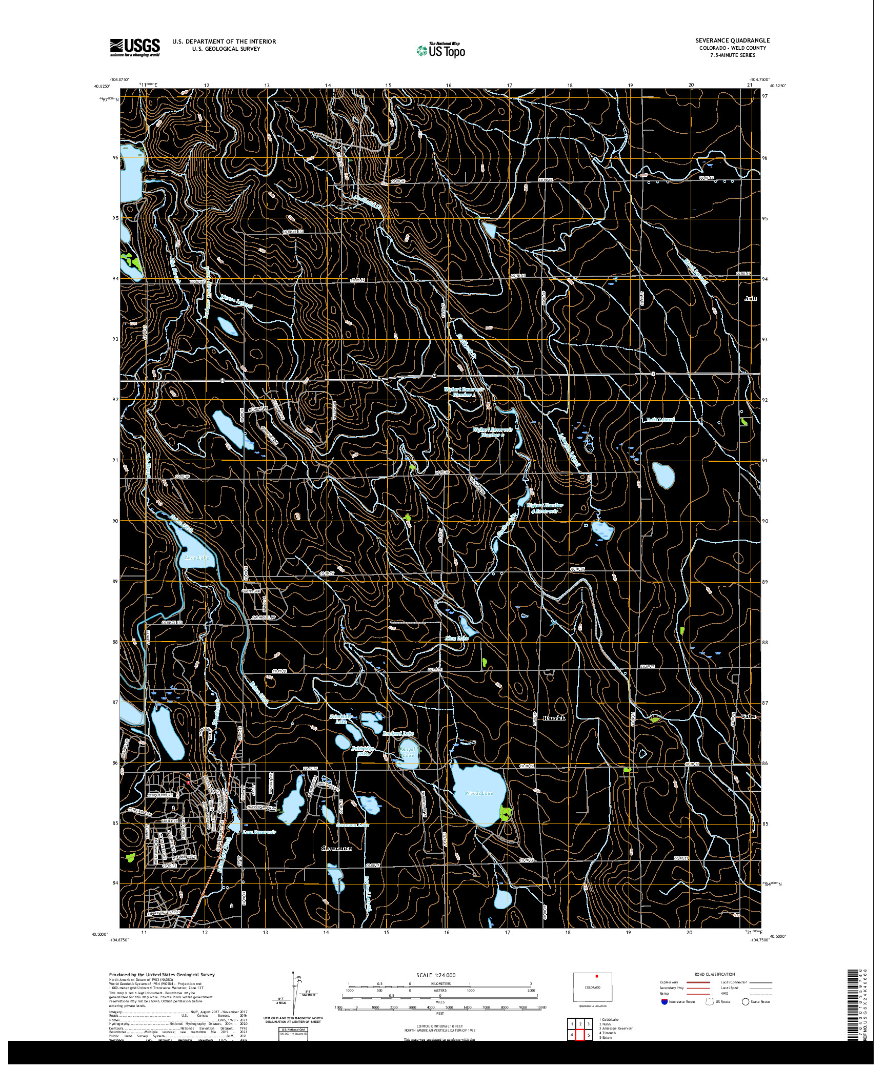 US TOPO 7.5-MINUTE MAP FOR SEVERANCE, CO