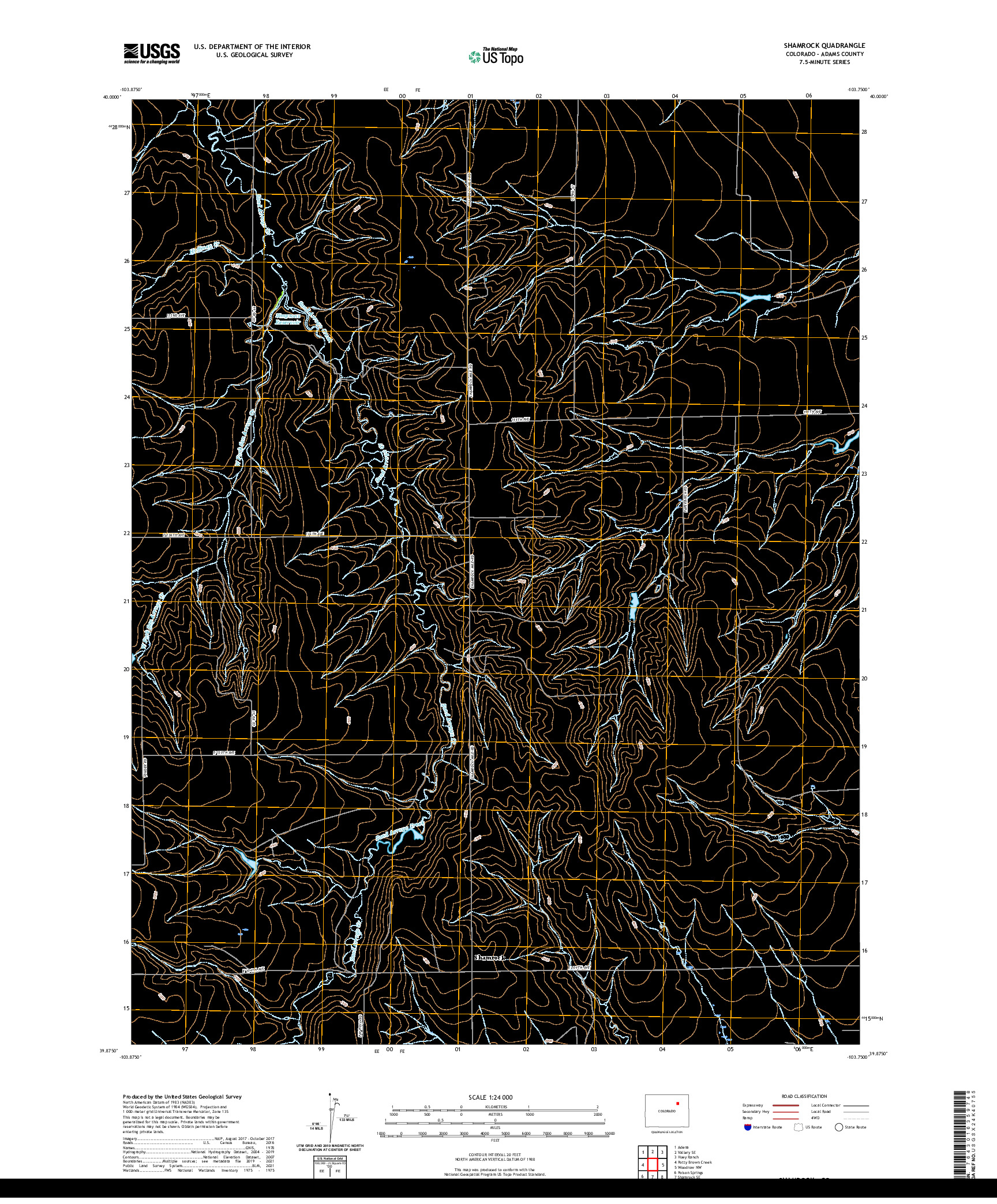 US TOPO 7.5-MINUTE MAP FOR SHAMROCK, CO