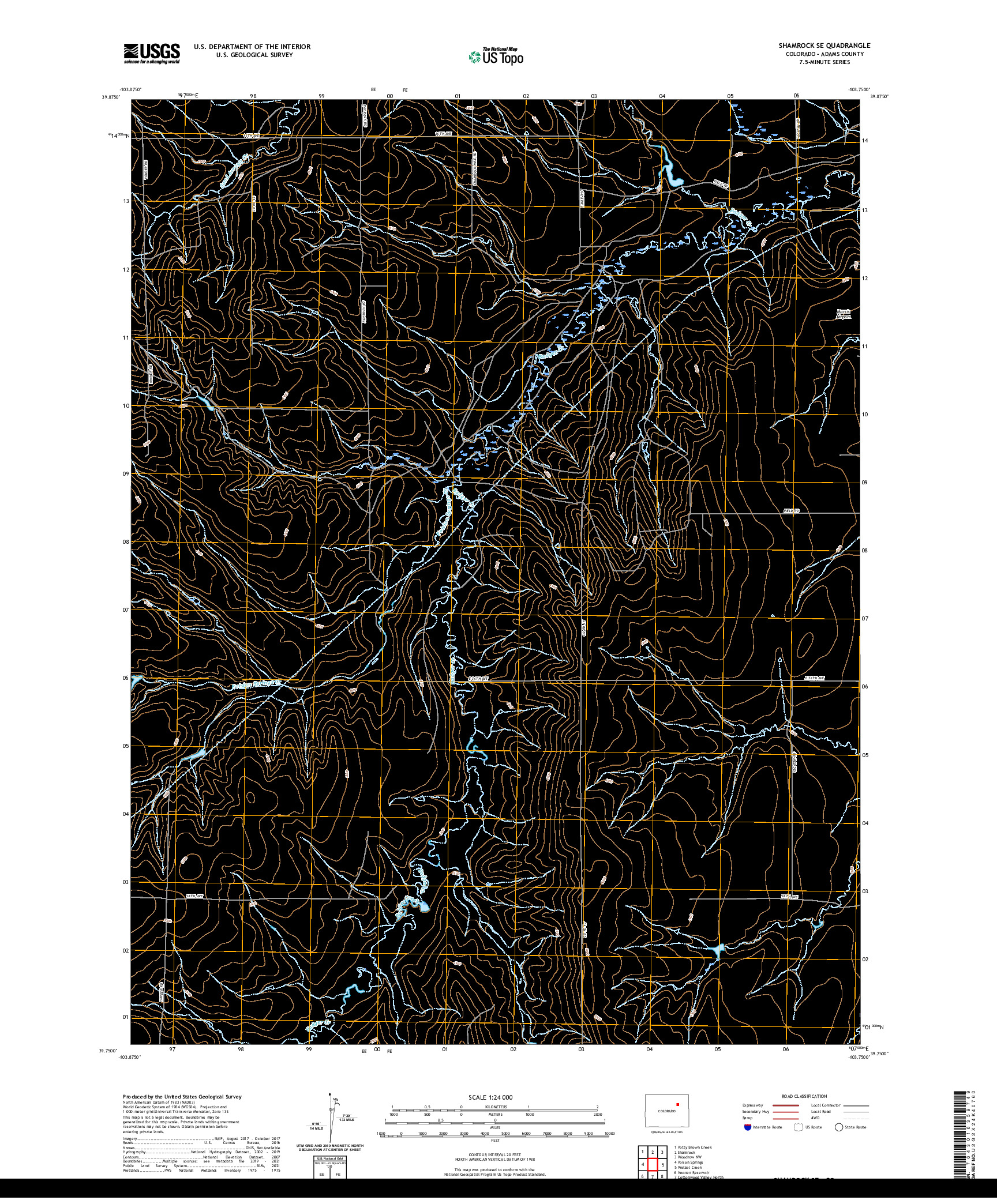 US TOPO 7.5-MINUTE MAP FOR SHAMROCK SE, CO