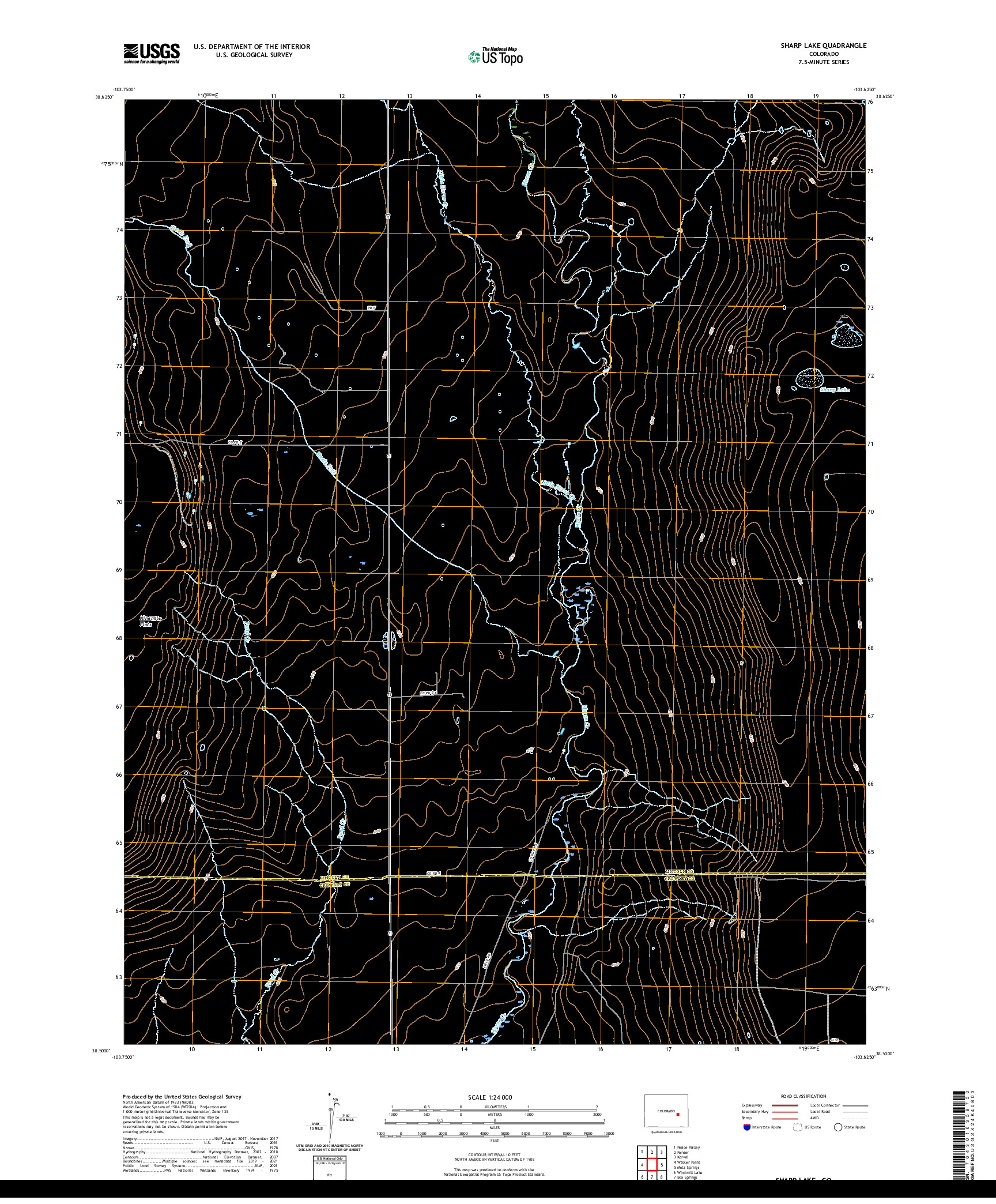 US TOPO 7.5-MINUTE MAP FOR SHARP LAKE, CO