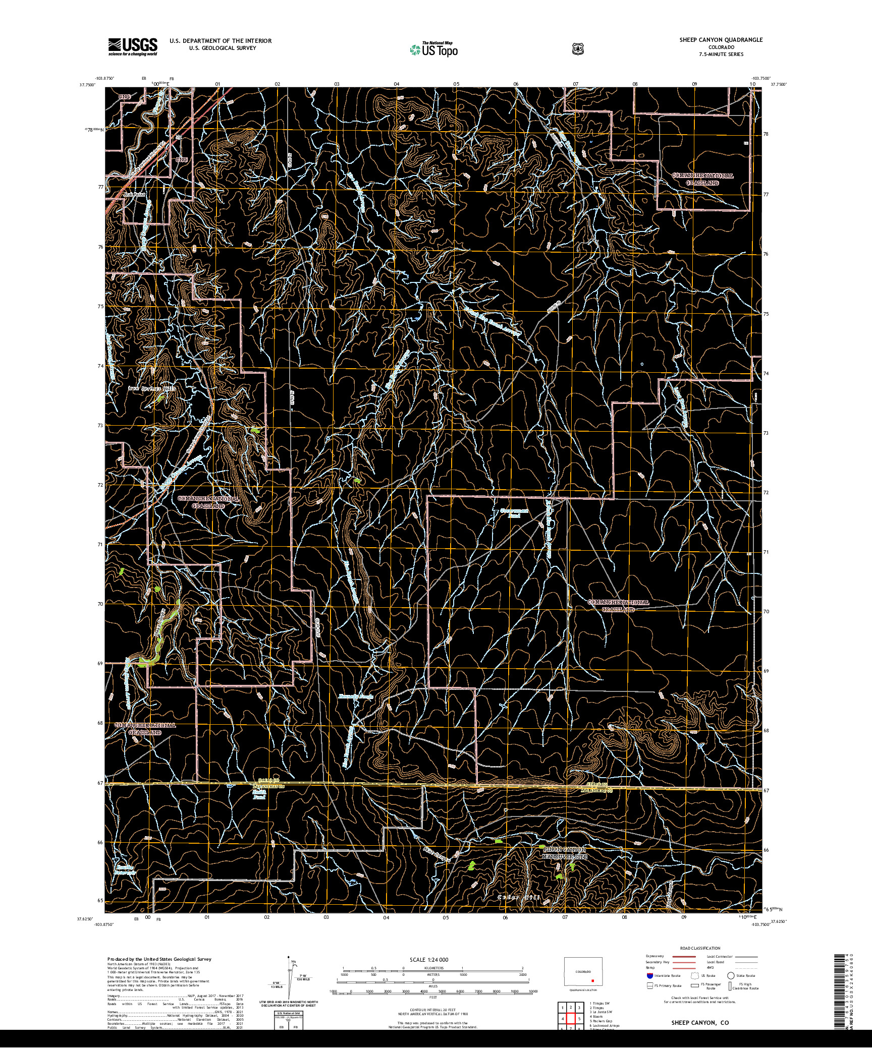 US TOPO 7.5-MINUTE MAP FOR SHEEP CANYON, CO