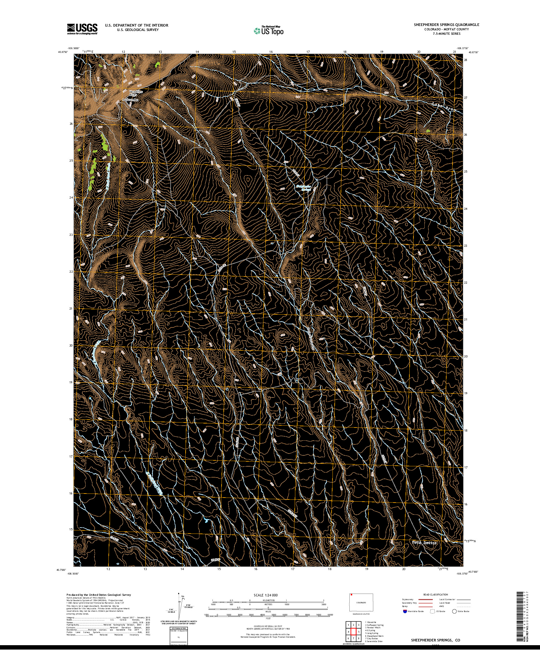 US TOPO 7.5-MINUTE MAP FOR SHEEPHERDER SPRINGS, CO