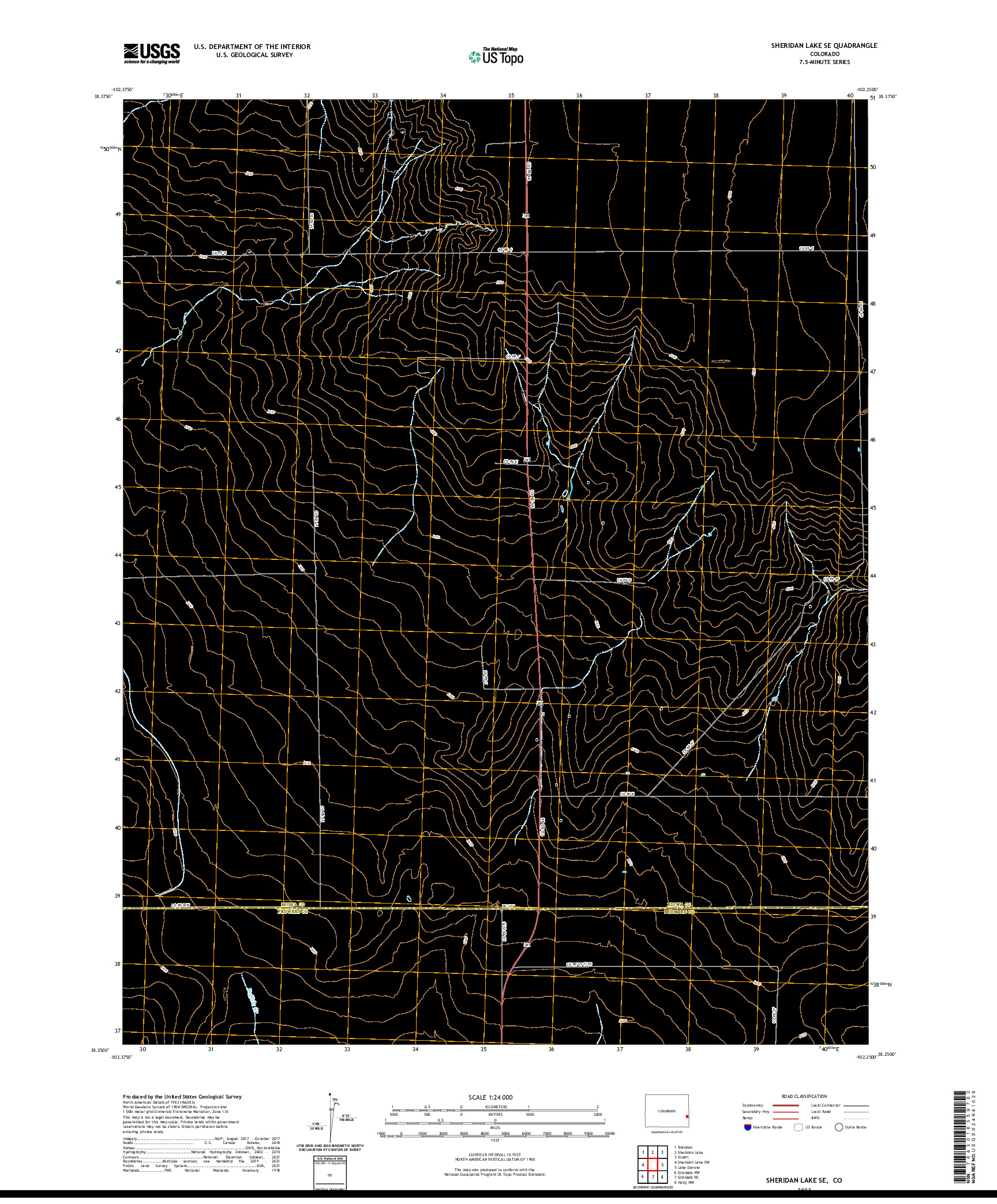 US TOPO 7.5-MINUTE MAP FOR SHERIDAN LAKE SE, CO