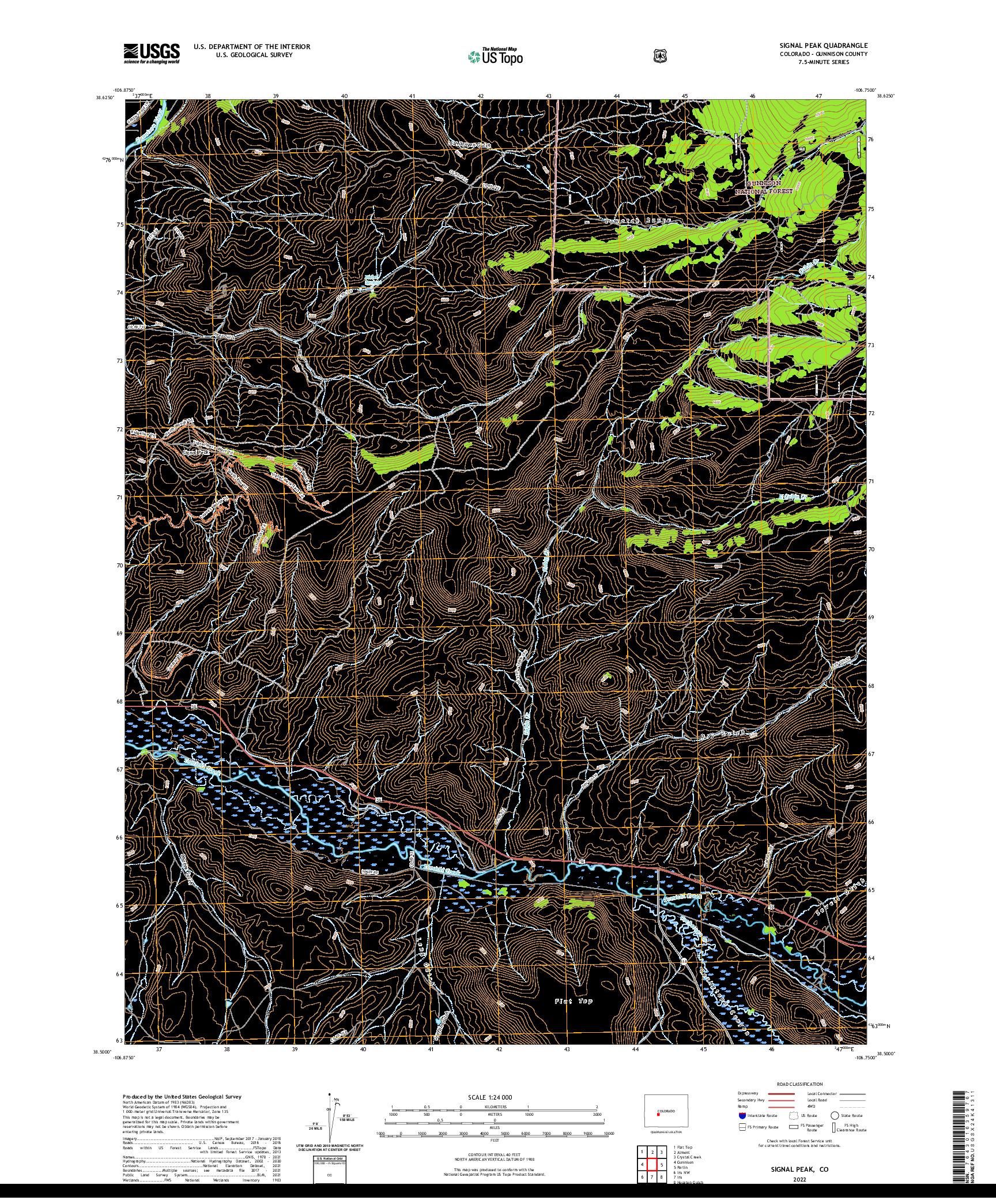 US TOPO 7.5-MINUTE MAP FOR SIGNAL PEAK, CO