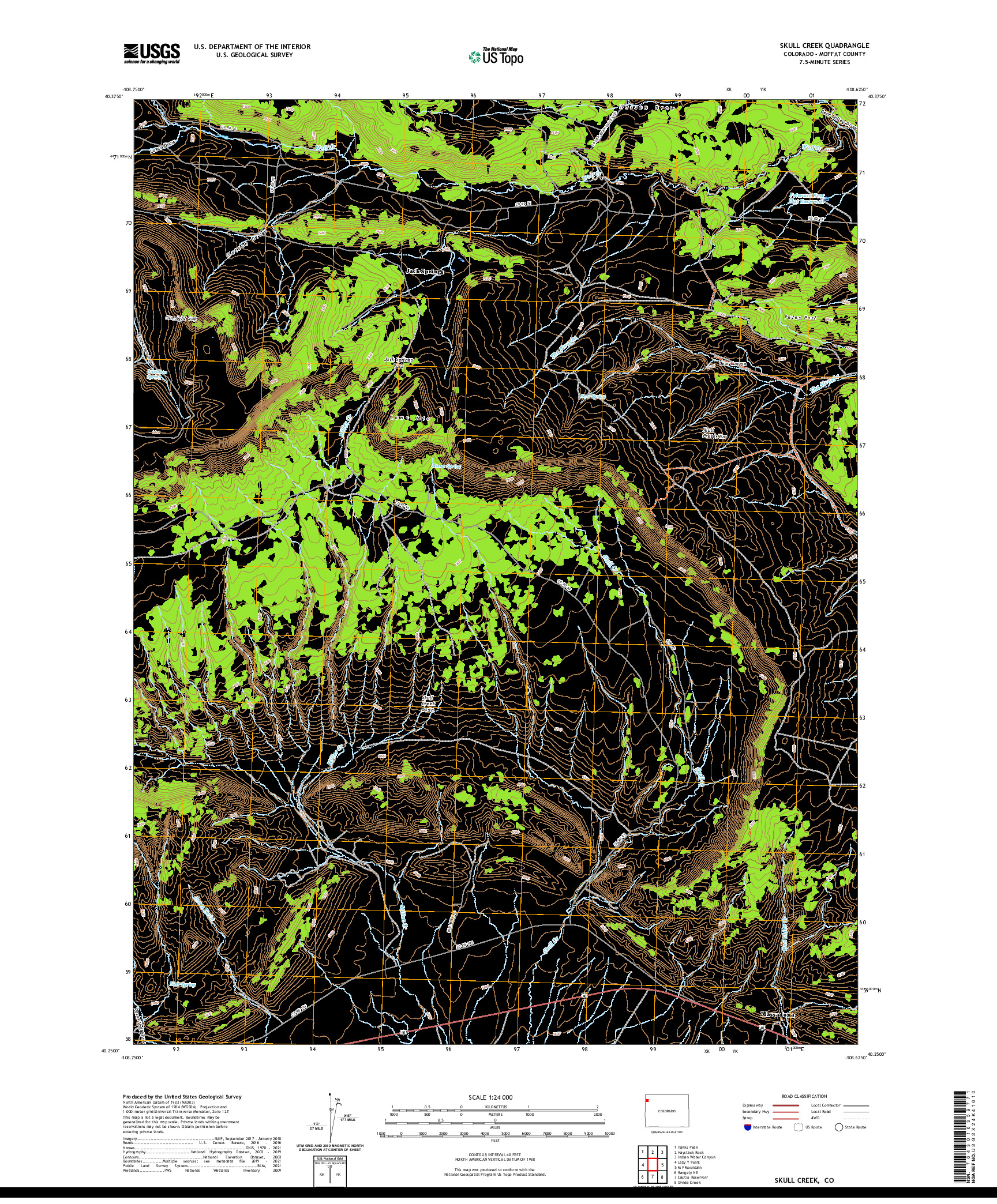 US TOPO 7.5-MINUTE MAP FOR SKULL CREEK, CO