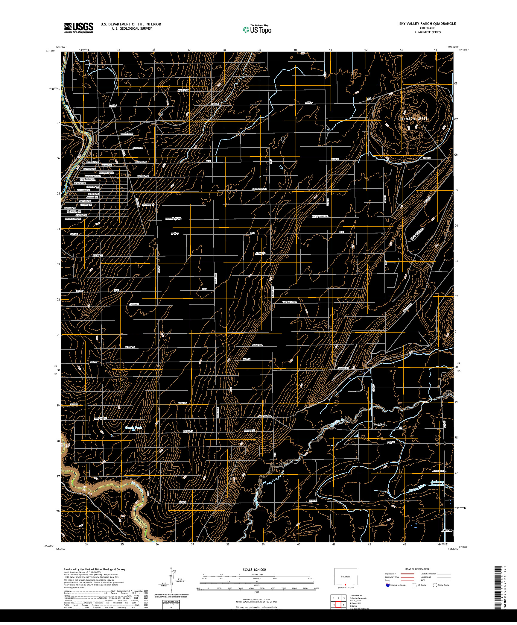 US TOPO 7.5-MINUTE MAP FOR SKY VALLEY RANCH, CO