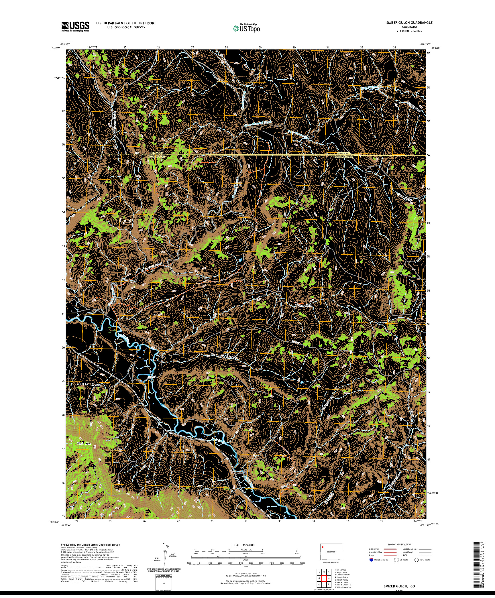 US TOPO 7.5-MINUTE MAP FOR SMIZER GULCH, CO