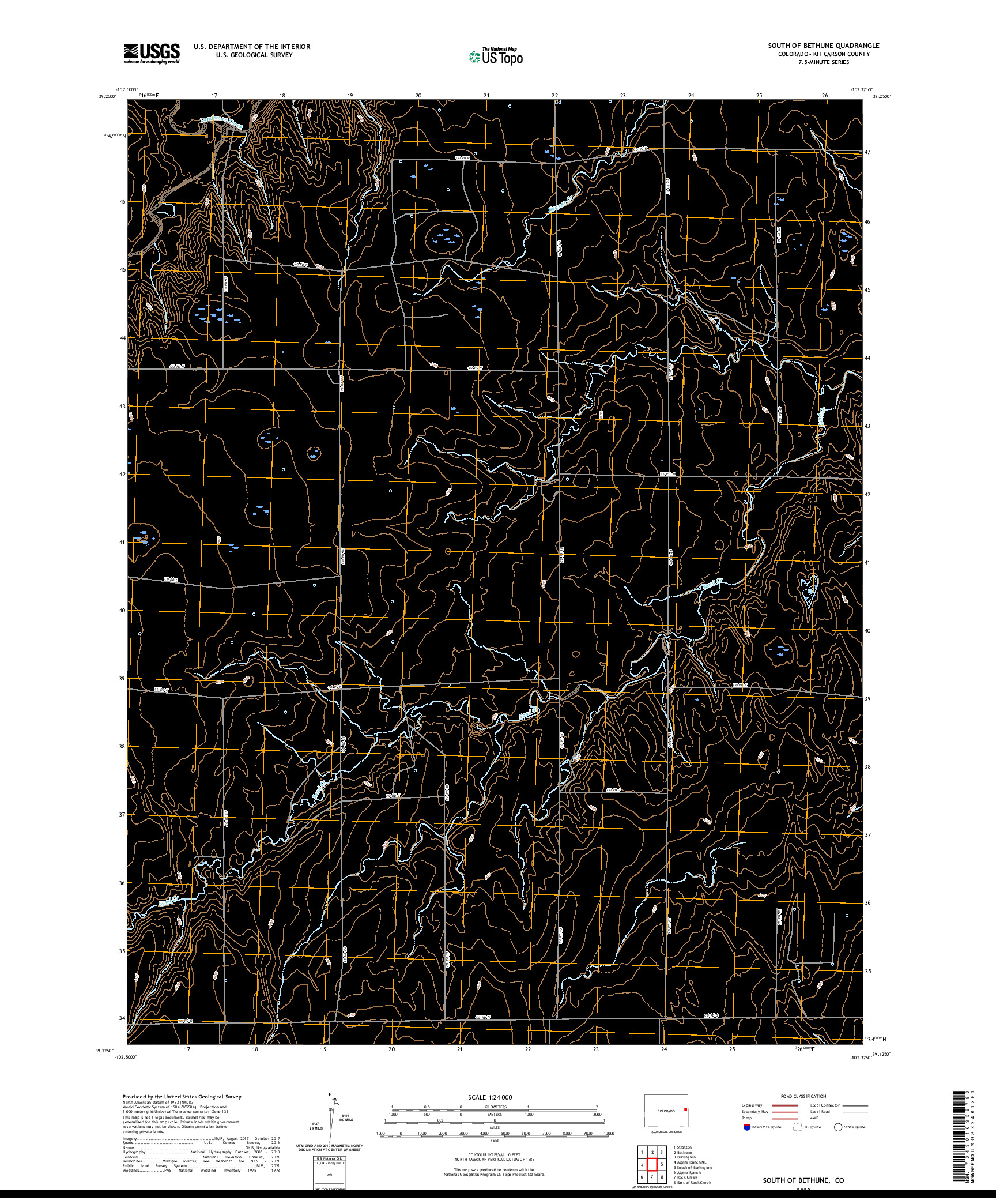 US TOPO 7.5-MINUTE MAP FOR SOUTH OF BETHUNE, CO