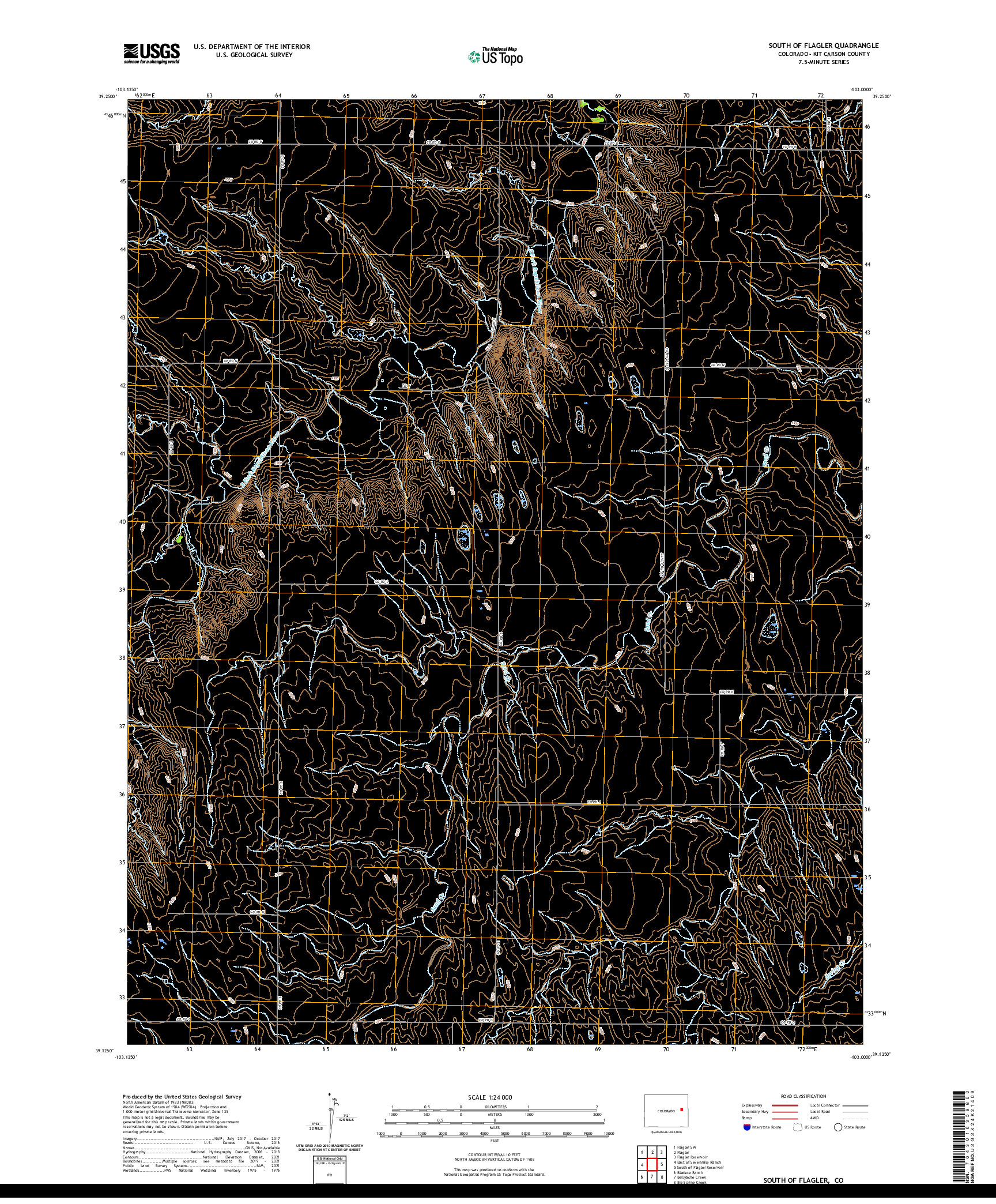US TOPO 7.5-MINUTE MAP FOR SOUTH OF FLAGLER, CO