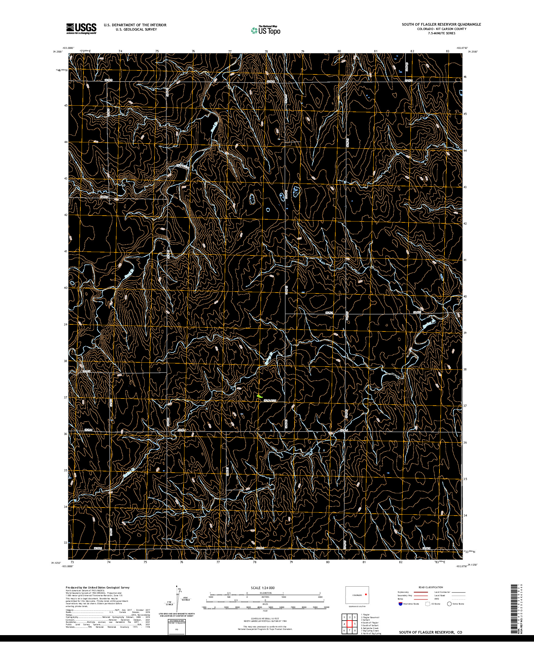 US TOPO 7.5-MINUTE MAP FOR SOUTH OF FLAGLER RESERVOIR, CO