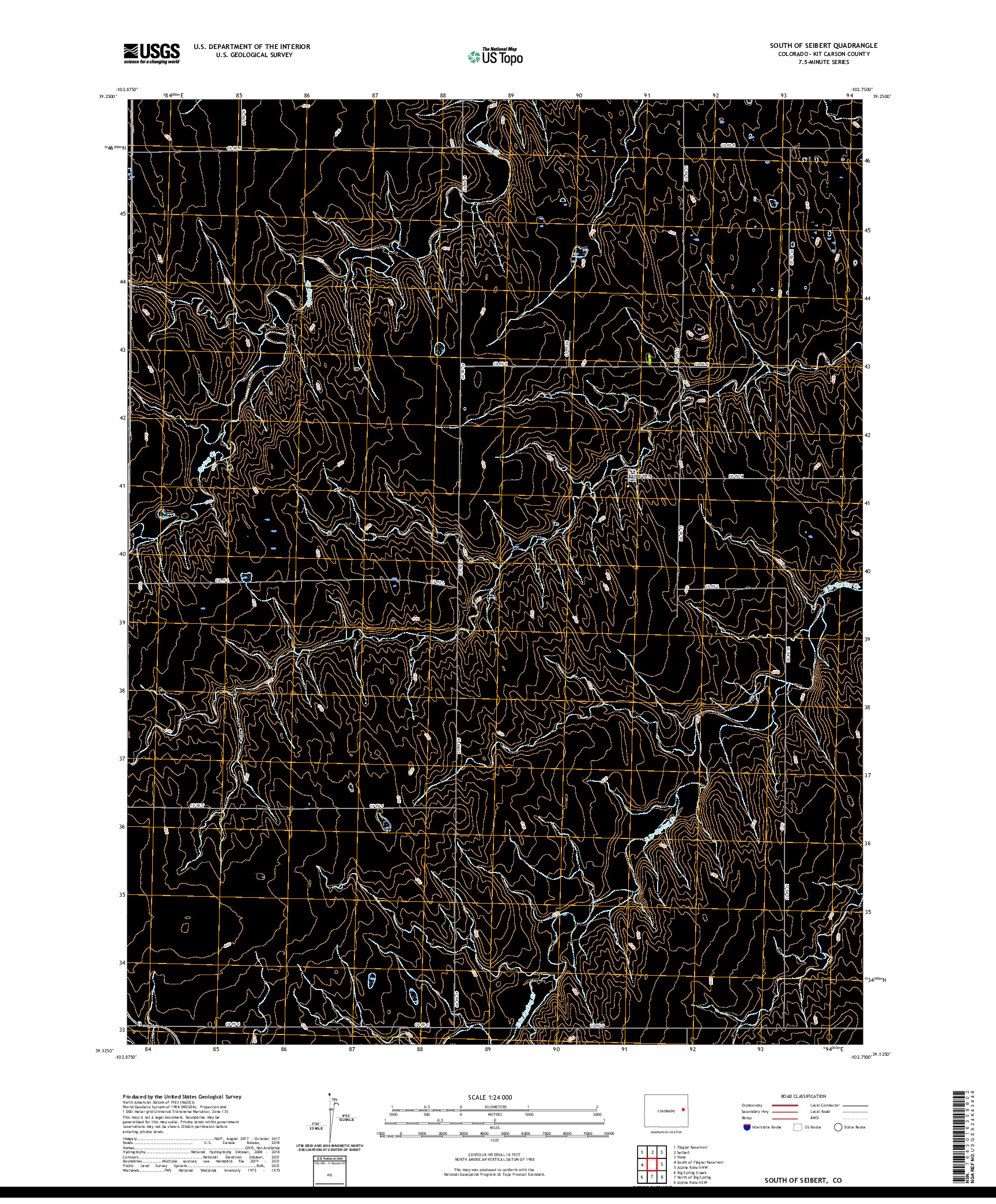 US TOPO 7.5-MINUTE MAP FOR SOUTH OF SEIBERT, CO