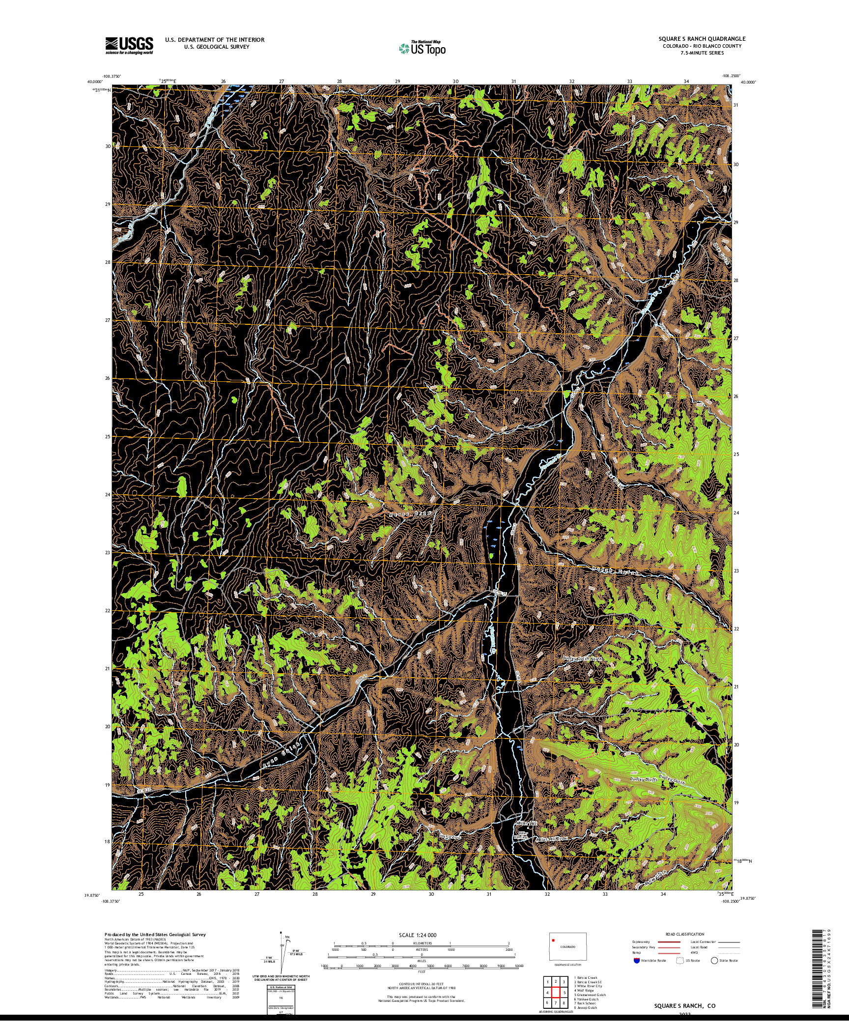 US TOPO 7.5-MINUTE MAP FOR SQUARE S RANCH, CO