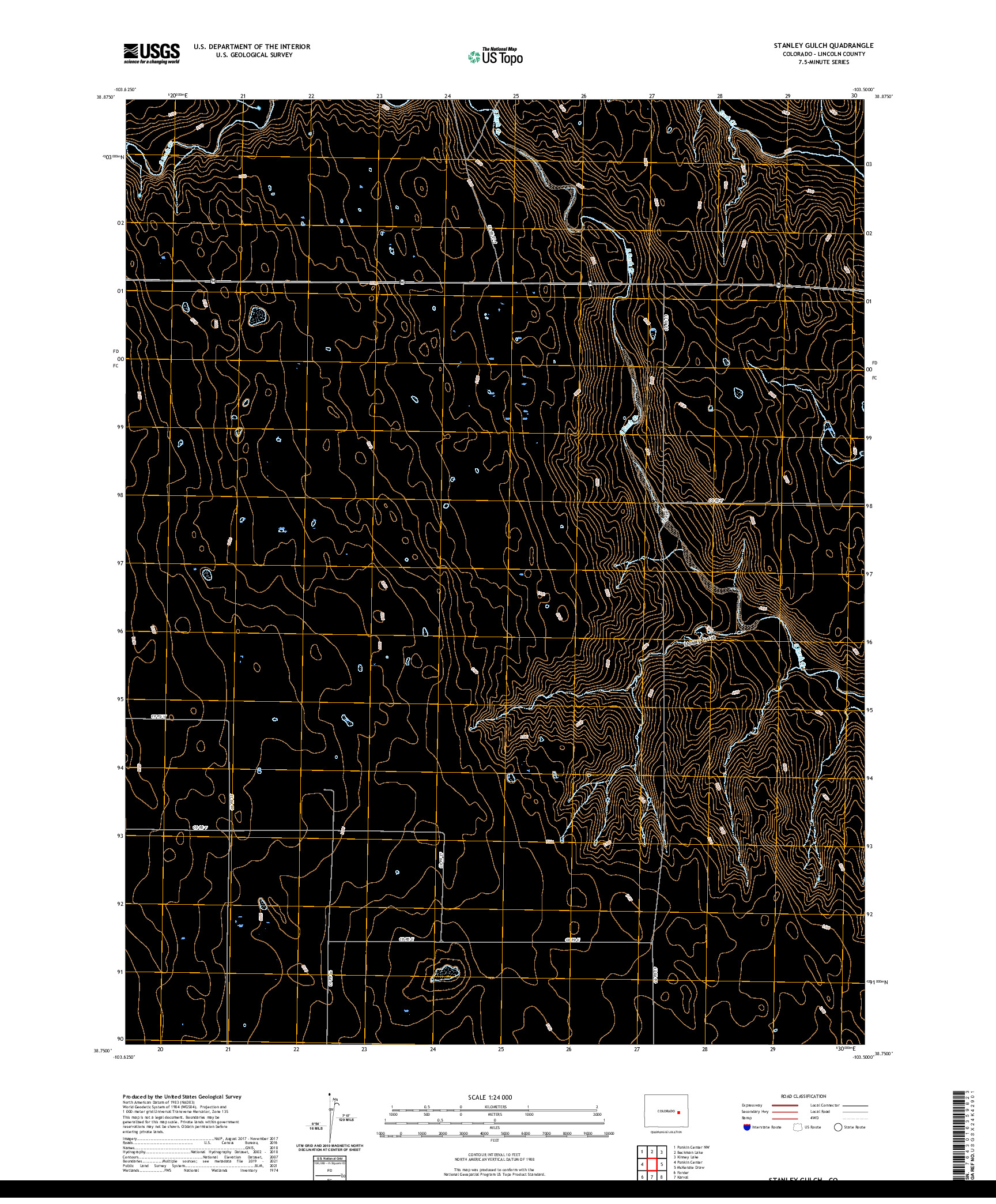 US TOPO 7.5-MINUTE MAP FOR STANLEY GULCH, CO