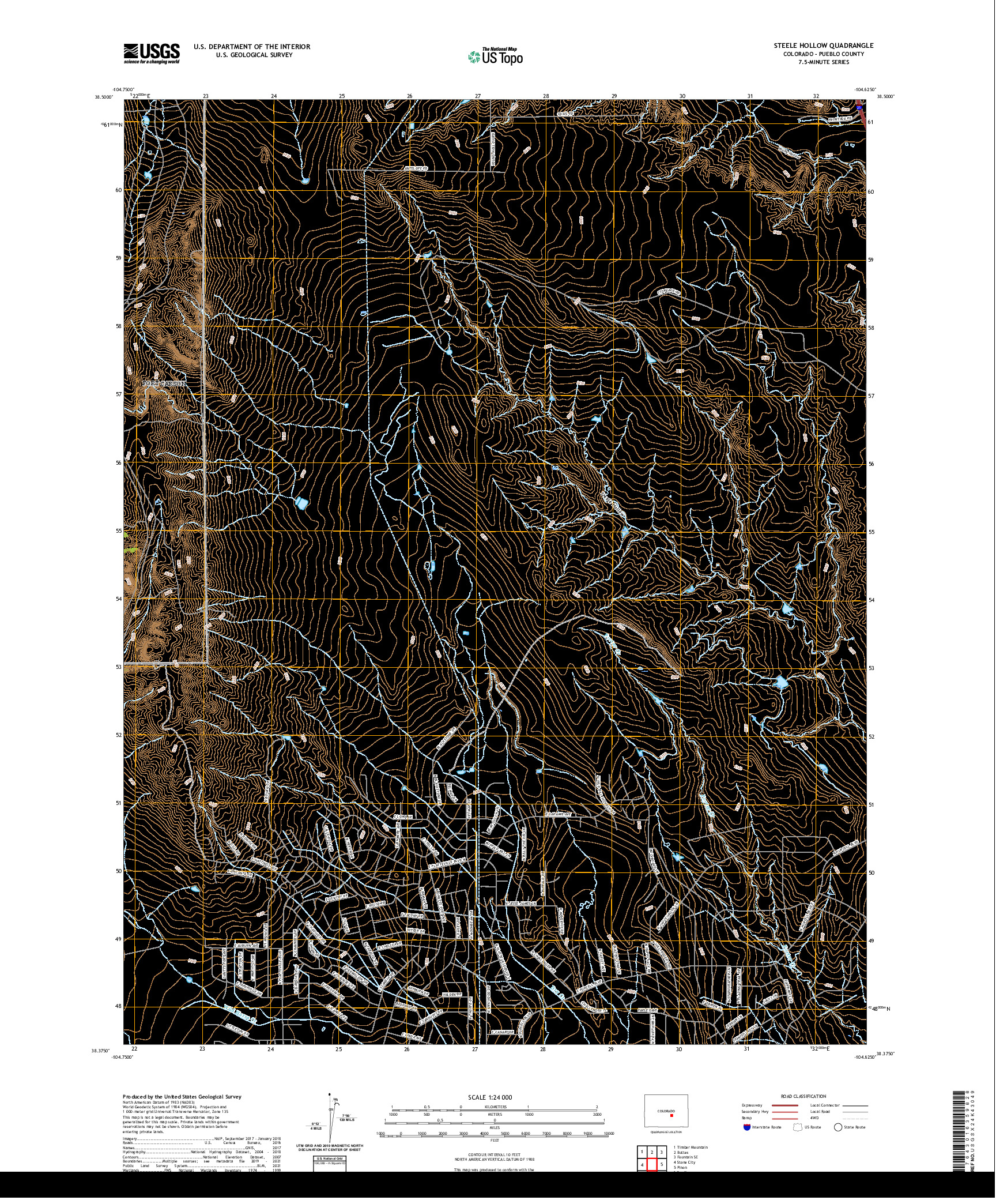 US TOPO 7.5-MINUTE MAP FOR STEELE HOLLOW, CO