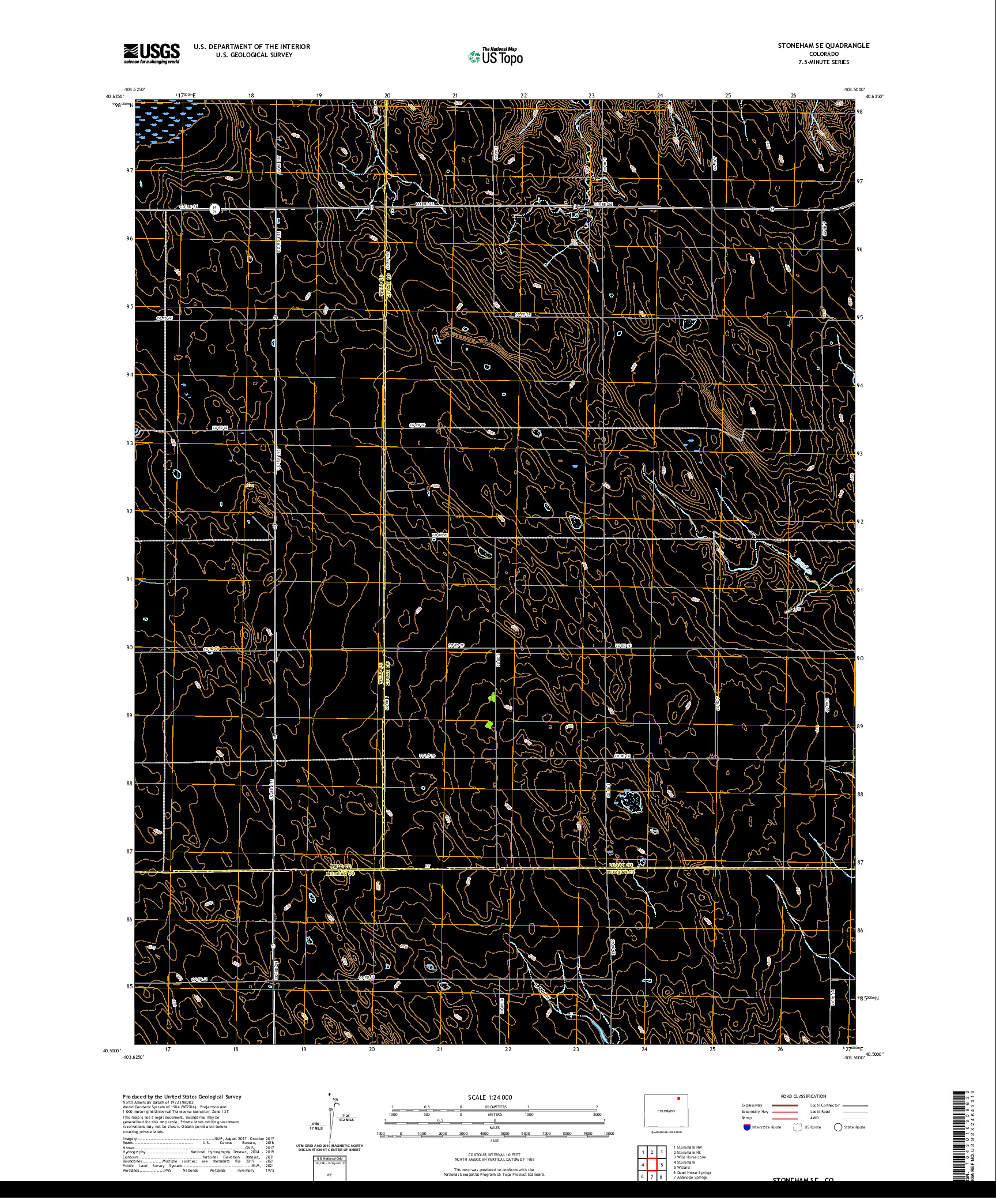 US TOPO 7.5-MINUTE MAP FOR STONEHAM SE, CO