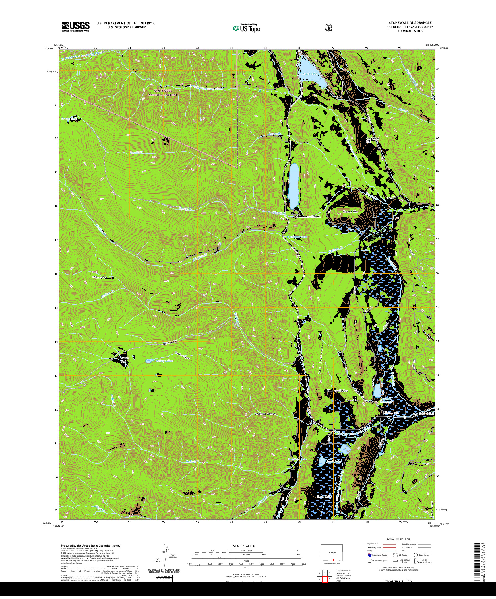 US TOPO 7.5-MINUTE MAP FOR STONEWALL, CO