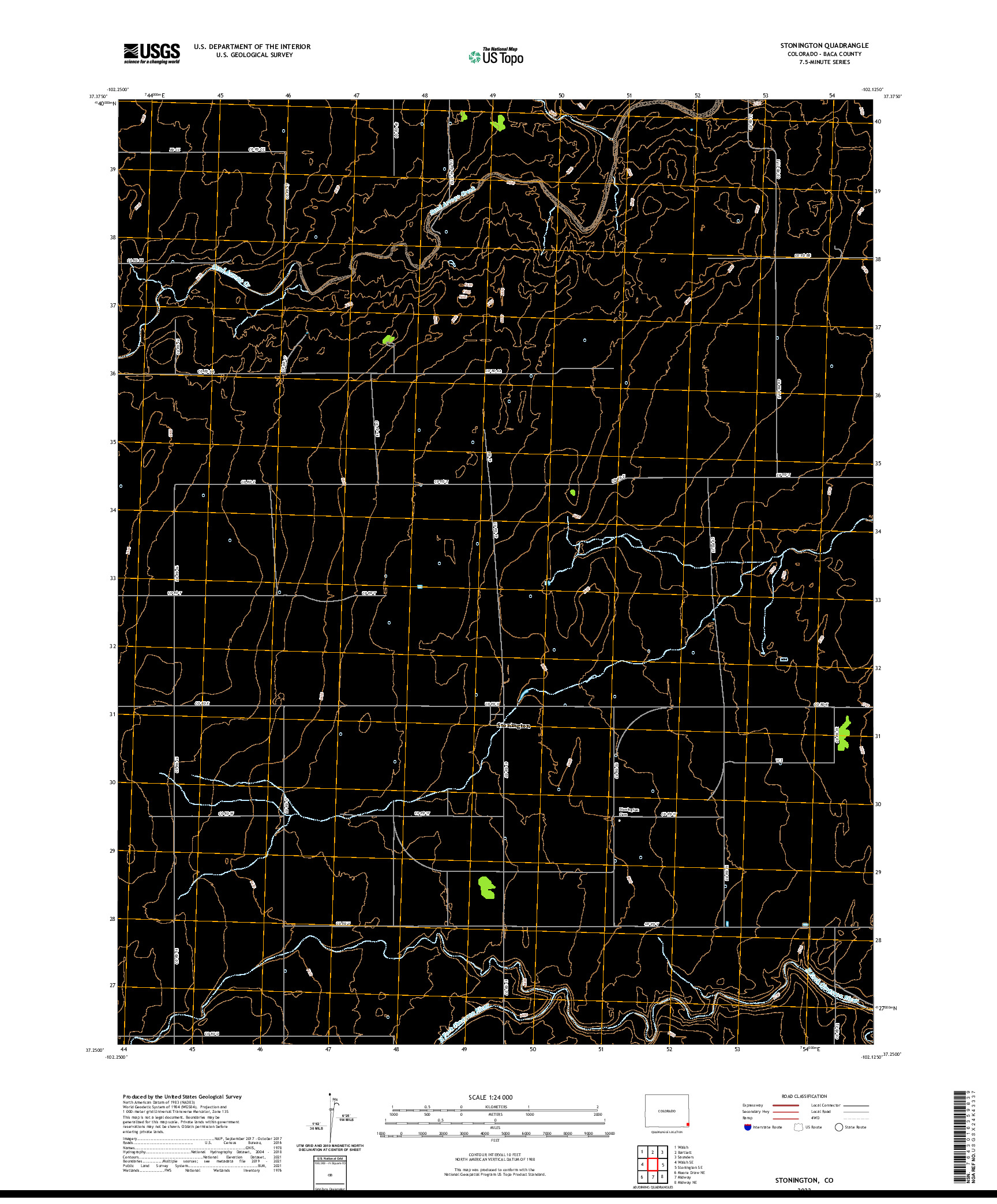 US TOPO 7.5-MINUTE MAP FOR STONINGTON, CO