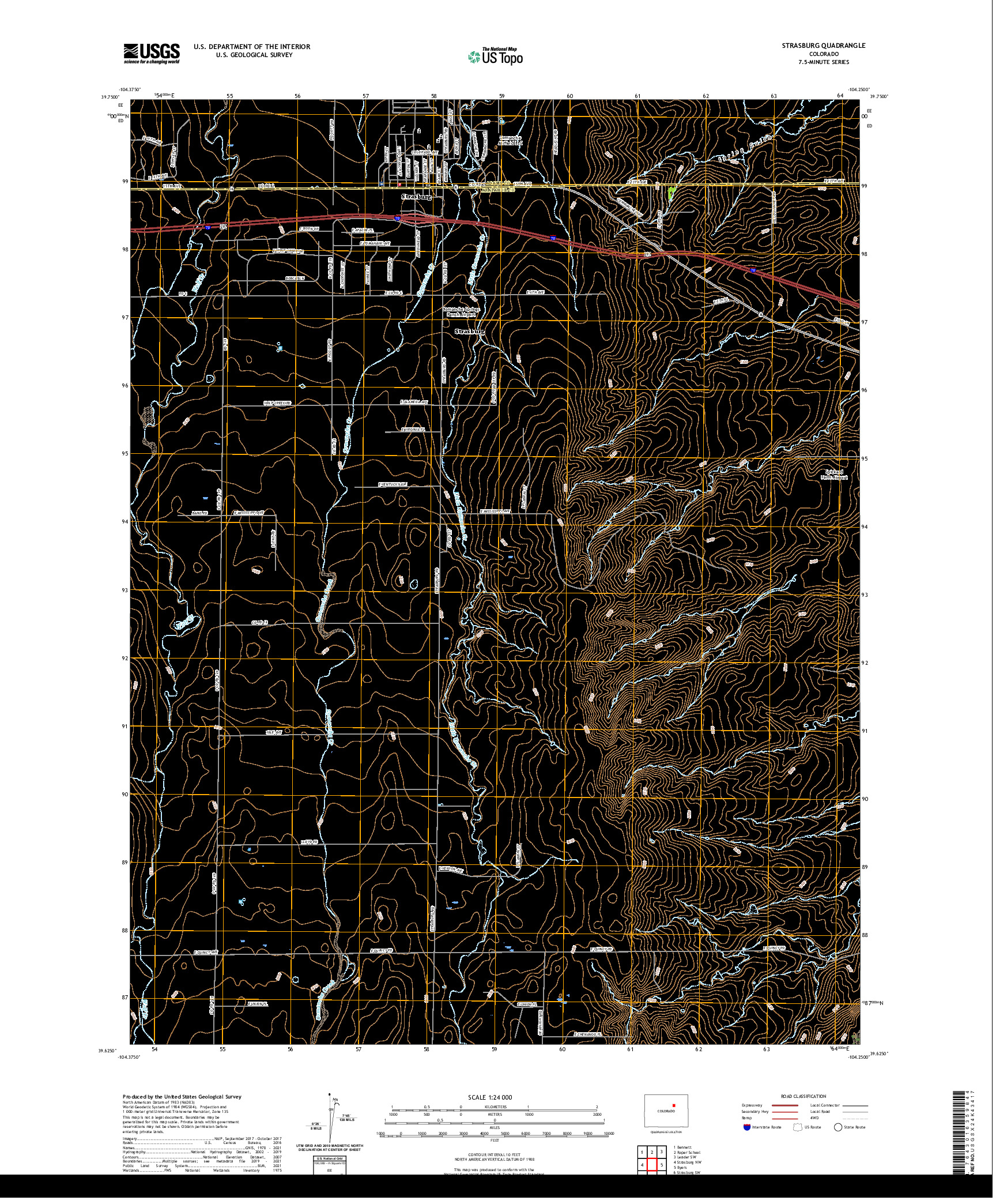 US TOPO 7.5-MINUTE MAP FOR STRASBURG, CO