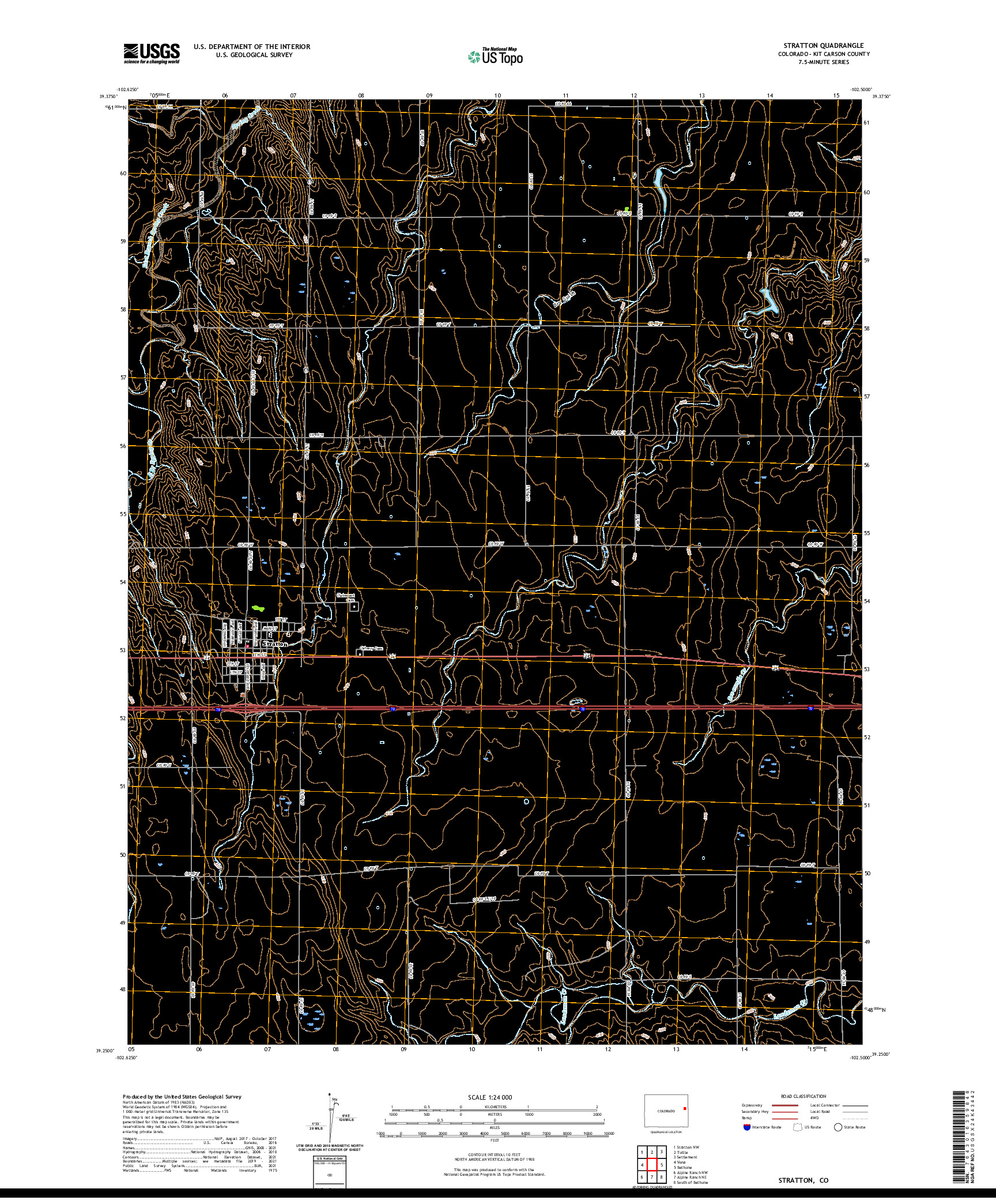 US TOPO 7.5-MINUTE MAP FOR STRATTON, CO