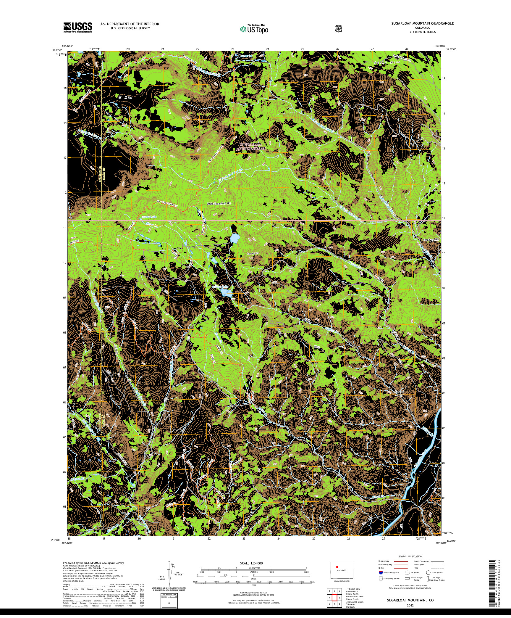 US TOPO 7.5-MINUTE MAP FOR SUGARLOAF MOUNTAIN, CO