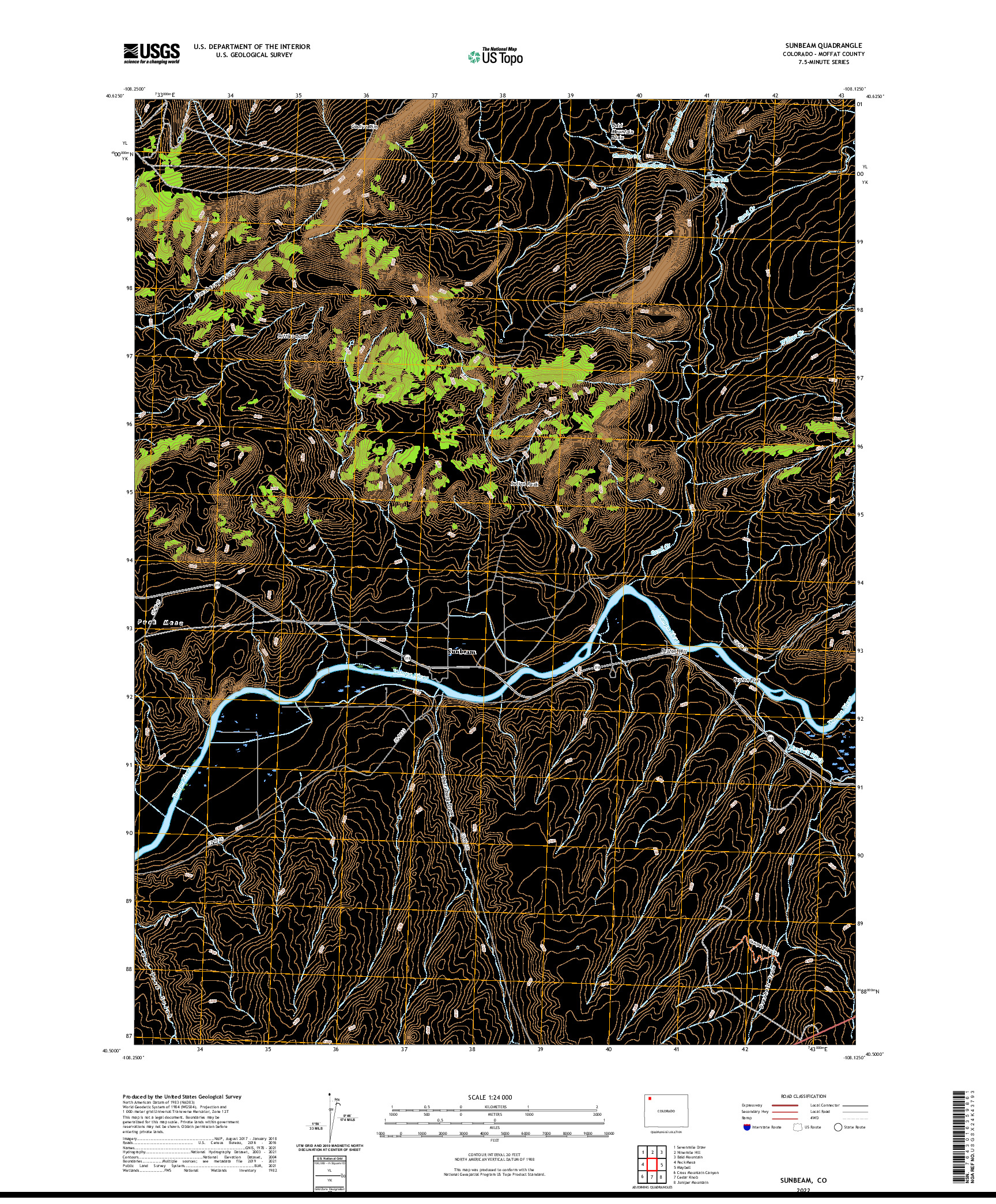 US TOPO 7.5-MINUTE MAP FOR SUNBEAM, CO