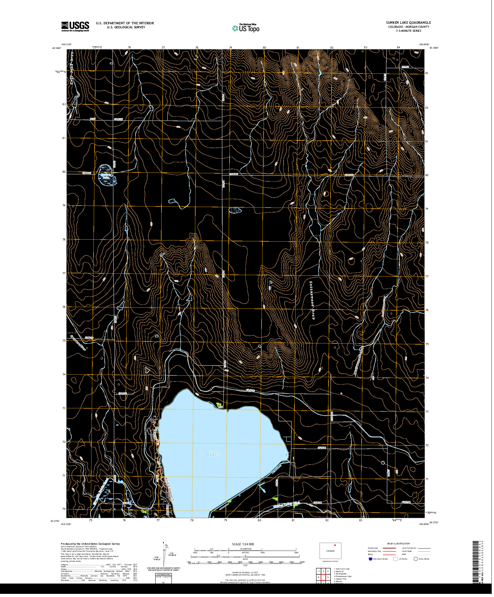 US TOPO 7.5-MINUTE MAP FOR SUNKEN LAKE, CO