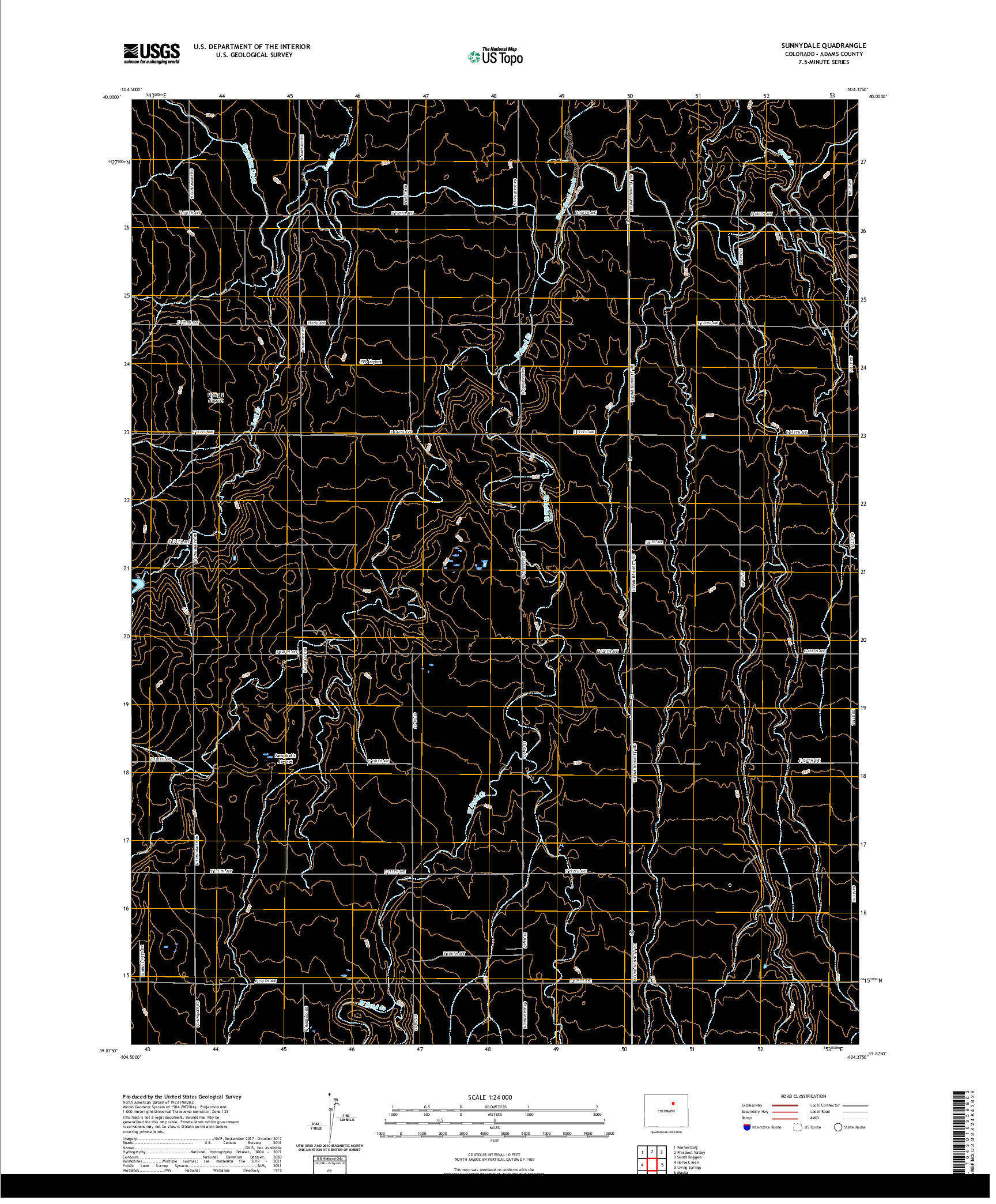 US TOPO 7.5-MINUTE MAP FOR SUNNYDALE, CO