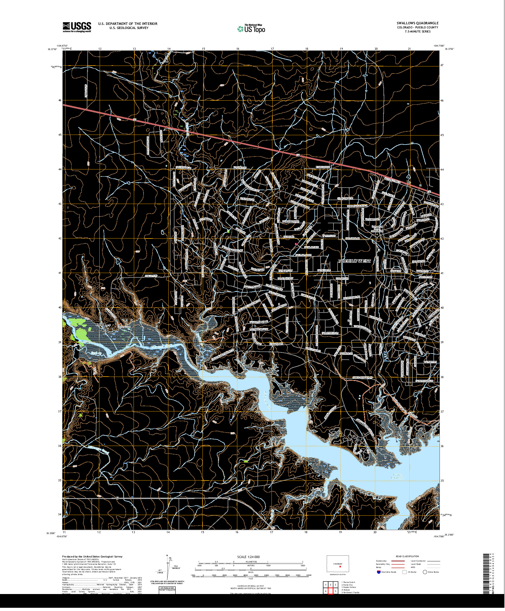 US TOPO 7.5-MINUTE MAP FOR SWALLOWS, CO