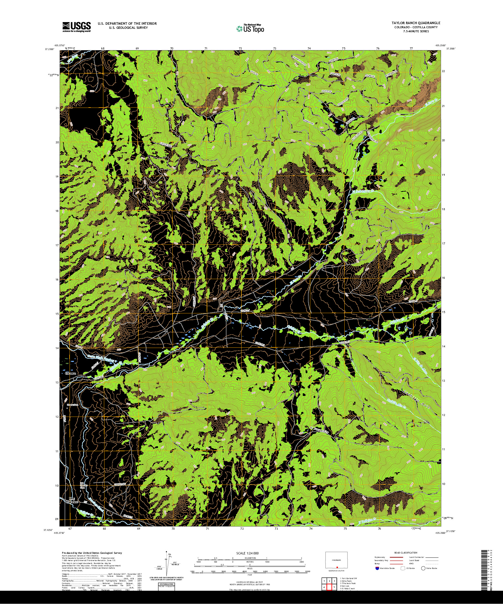 US TOPO 7.5-MINUTE MAP FOR TAYLOR RANCH, CO