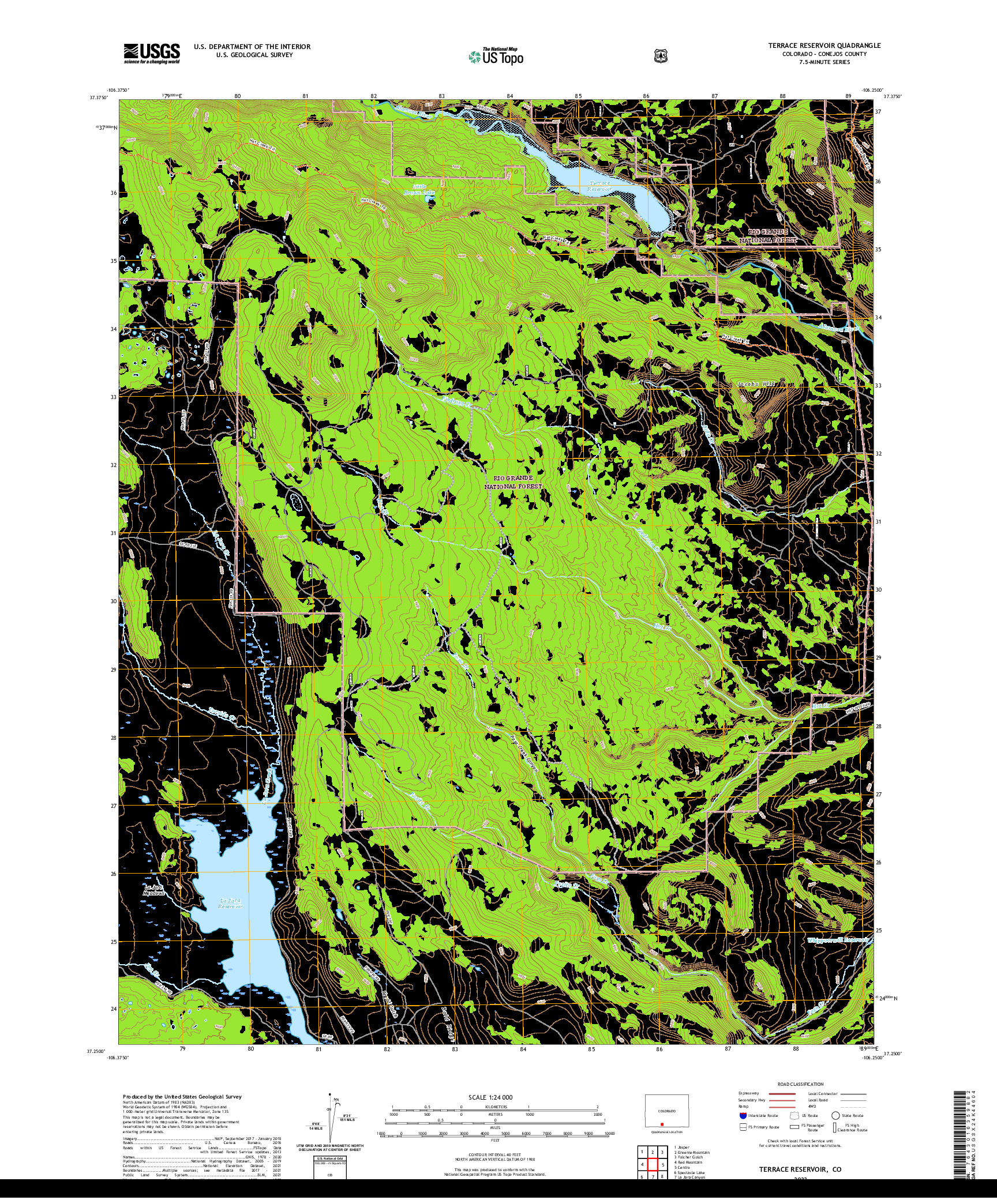 US TOPO 7.5-MINUTE MAP FOR TERRACE RESERVOIR, CO