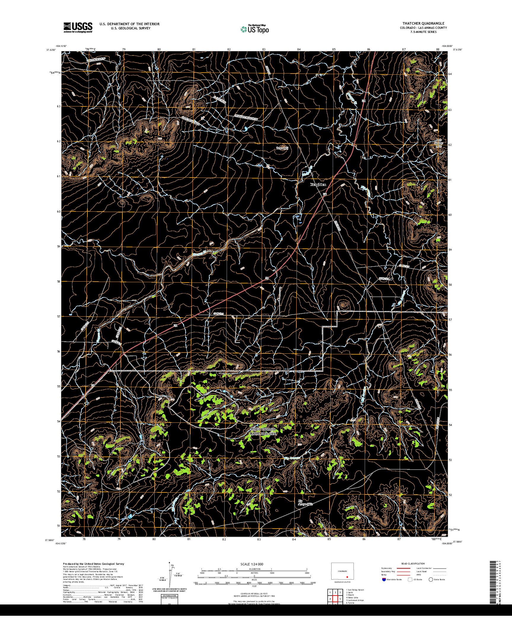 US TOPO 7.5-MINUTE MAP FOR THATCHER, CO