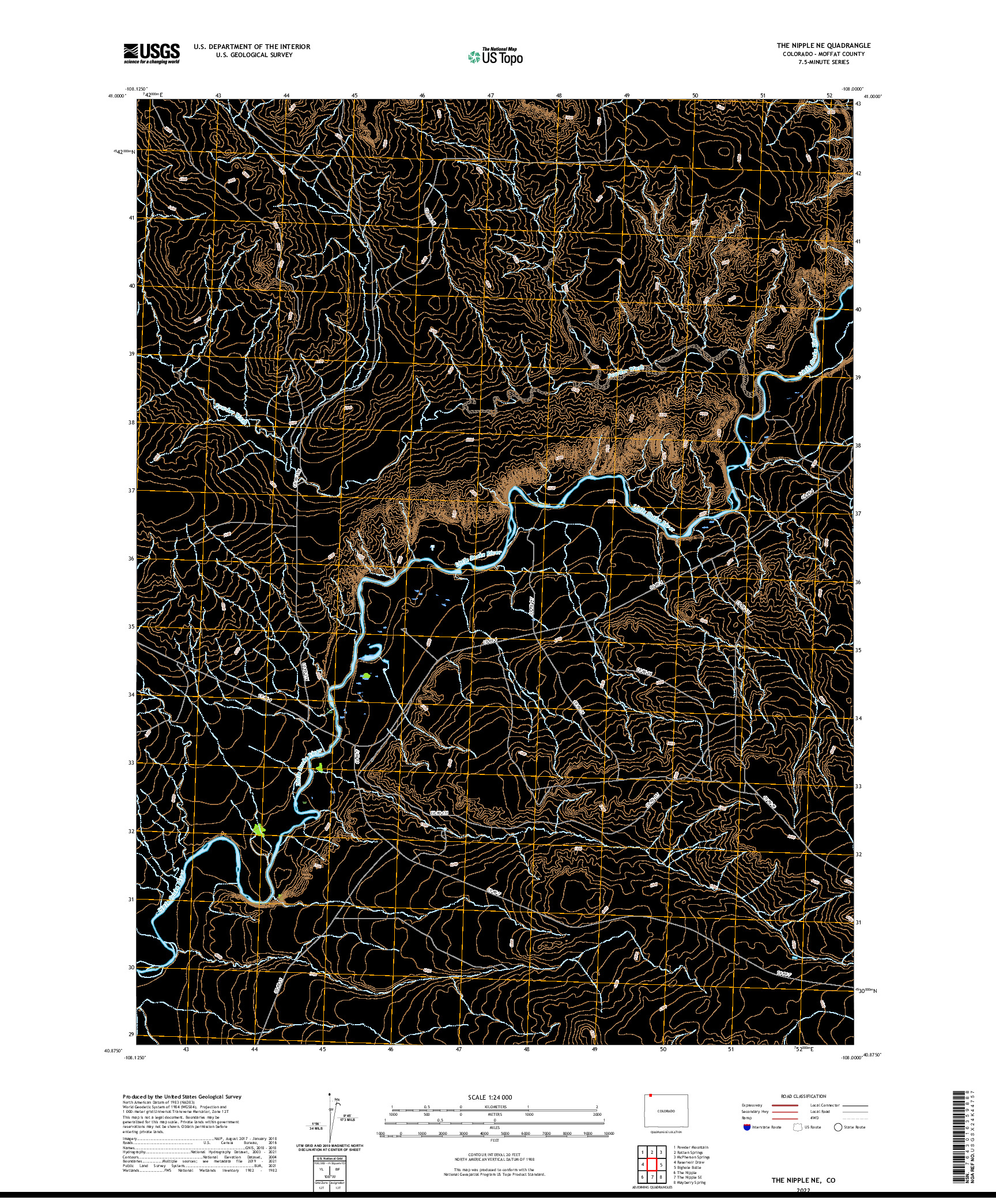 US TOPO 7.5-MINUTE MAP FOR THE NIPPLE NE, CO