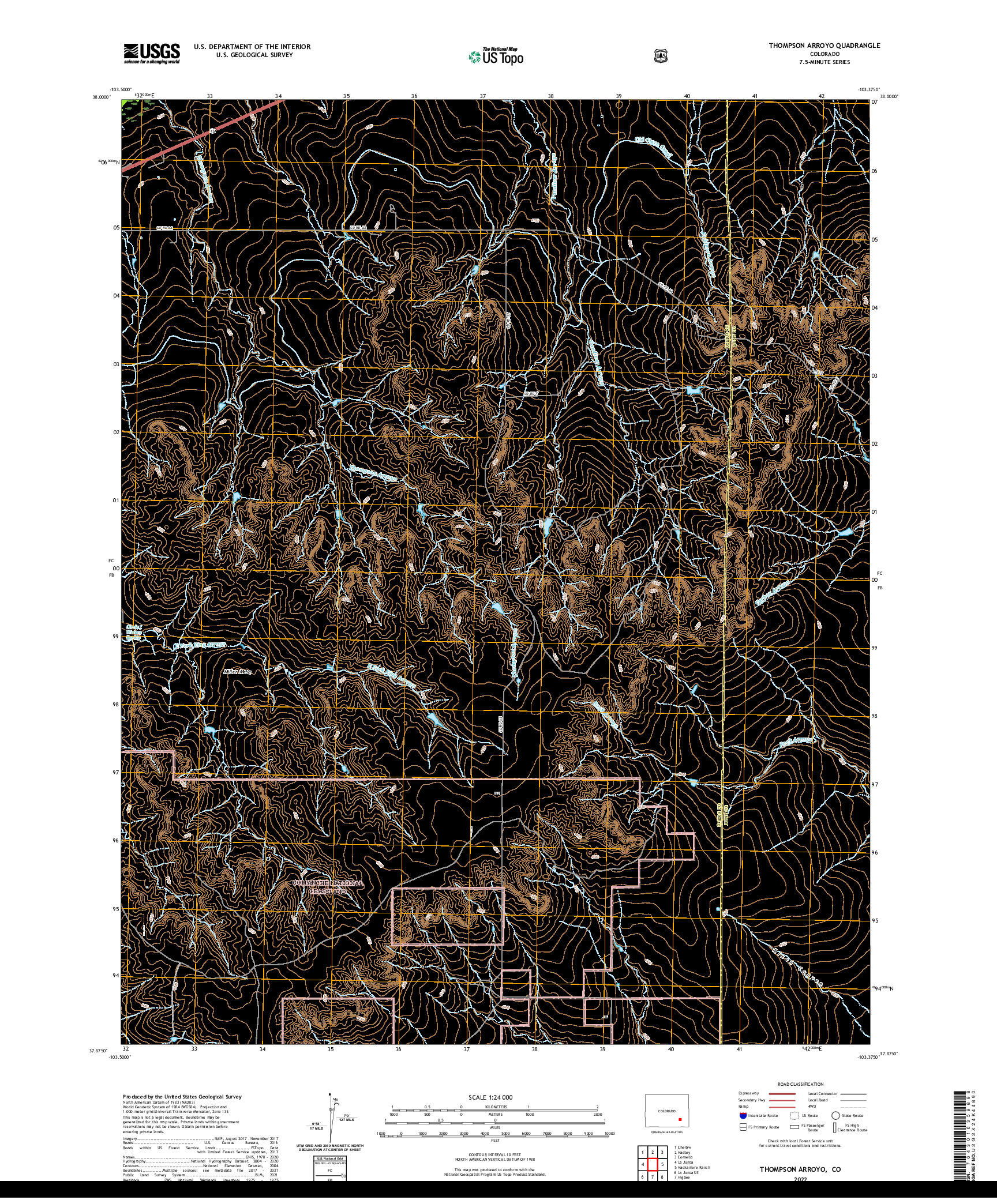 US TOPO 7.5-MINUTE MAP FOR THOMPSON ARROYO, CO