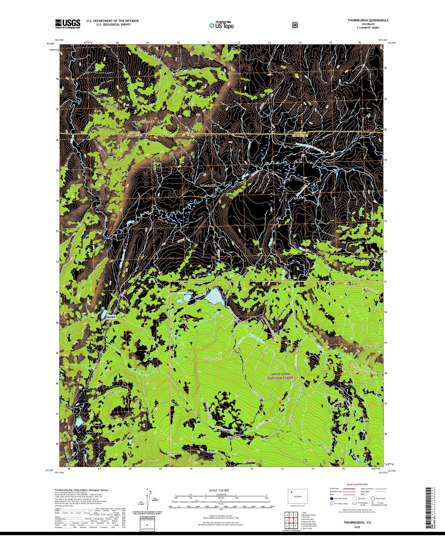 US TOPO 7.5-MINUTE MAP FOR THORNBURGH, CO