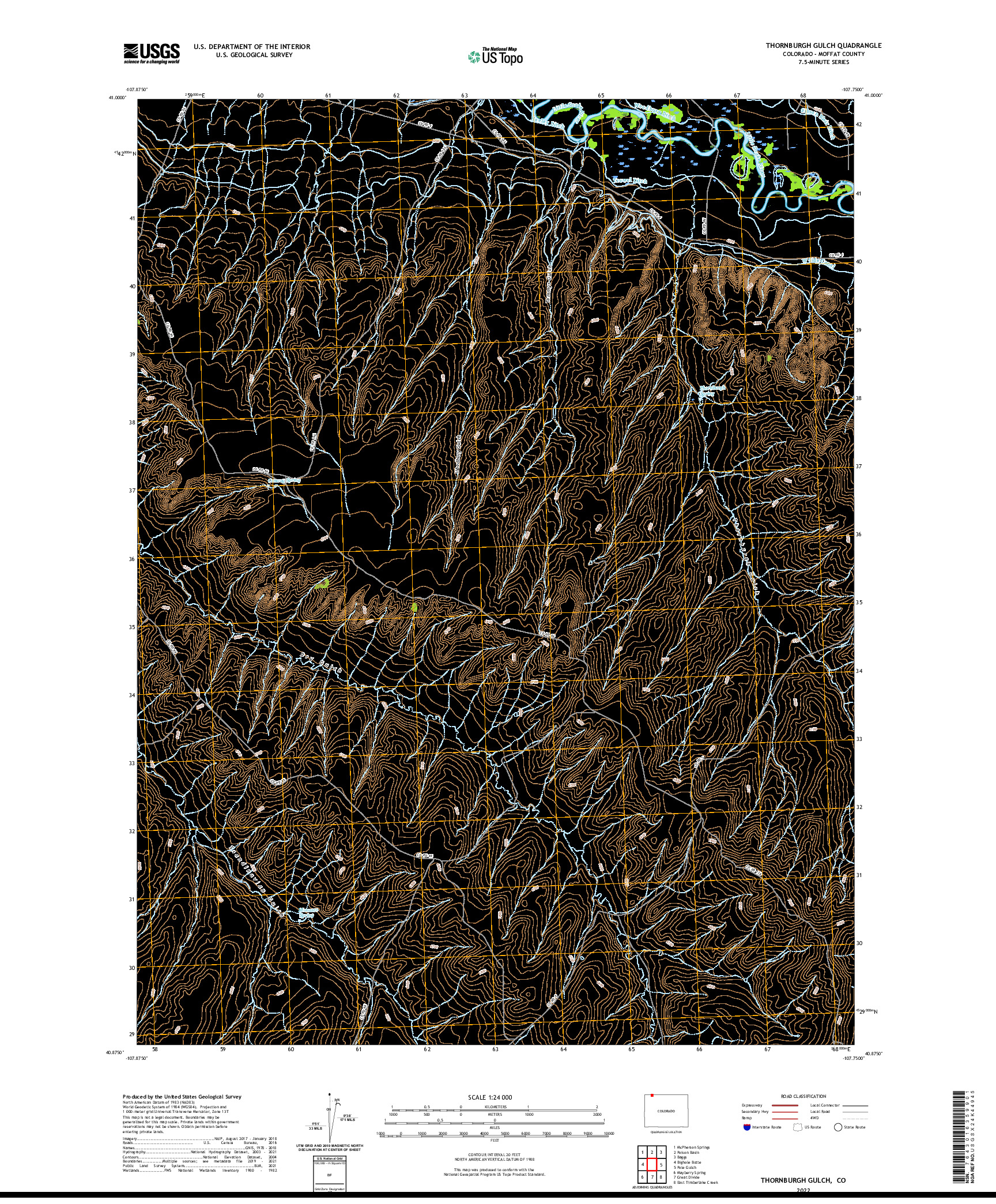 US TOPO 7.5-MINUTE MAP FOR THORNBURGH GULCH, CO